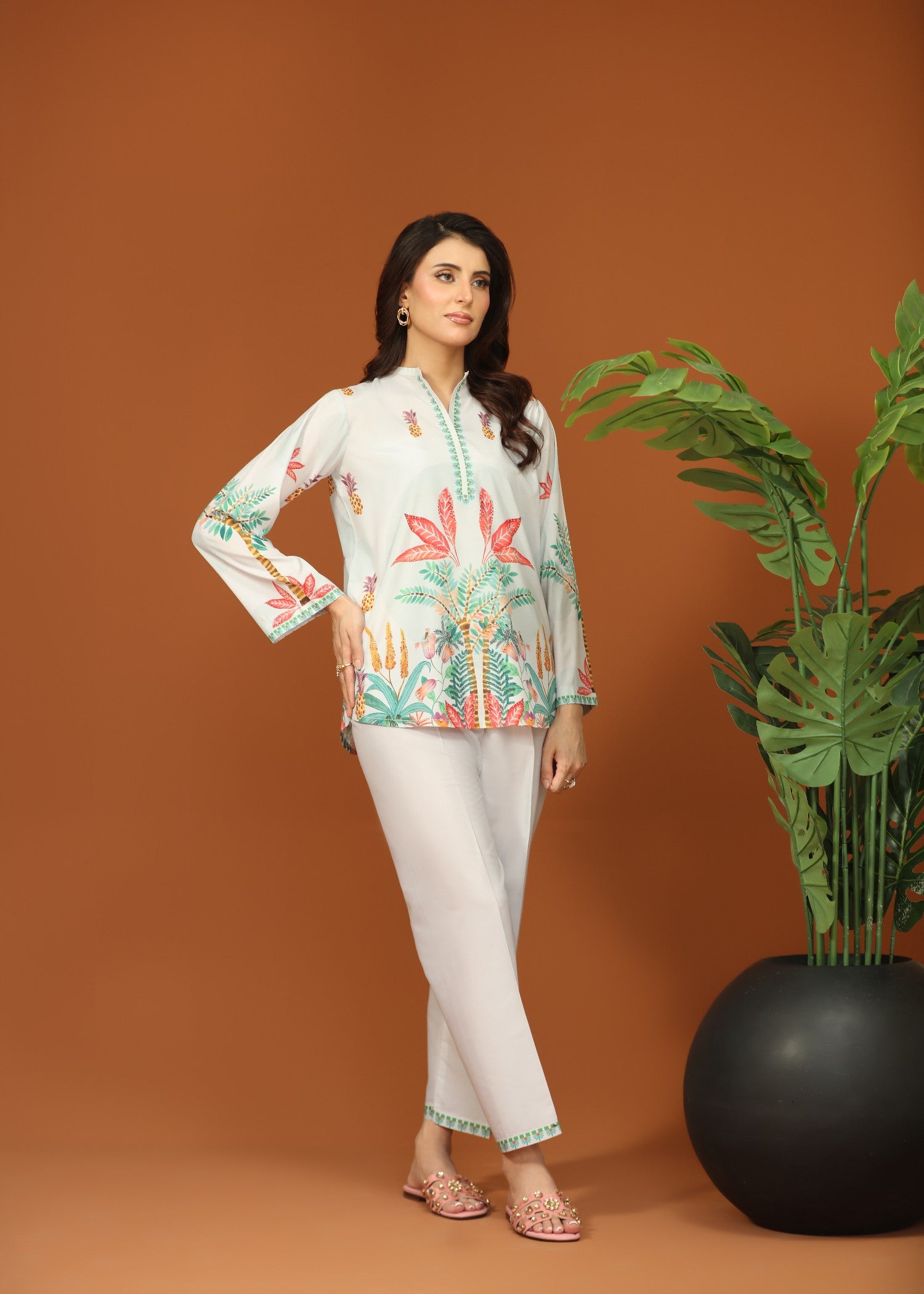 crepe silk Co ord Sets in Sky