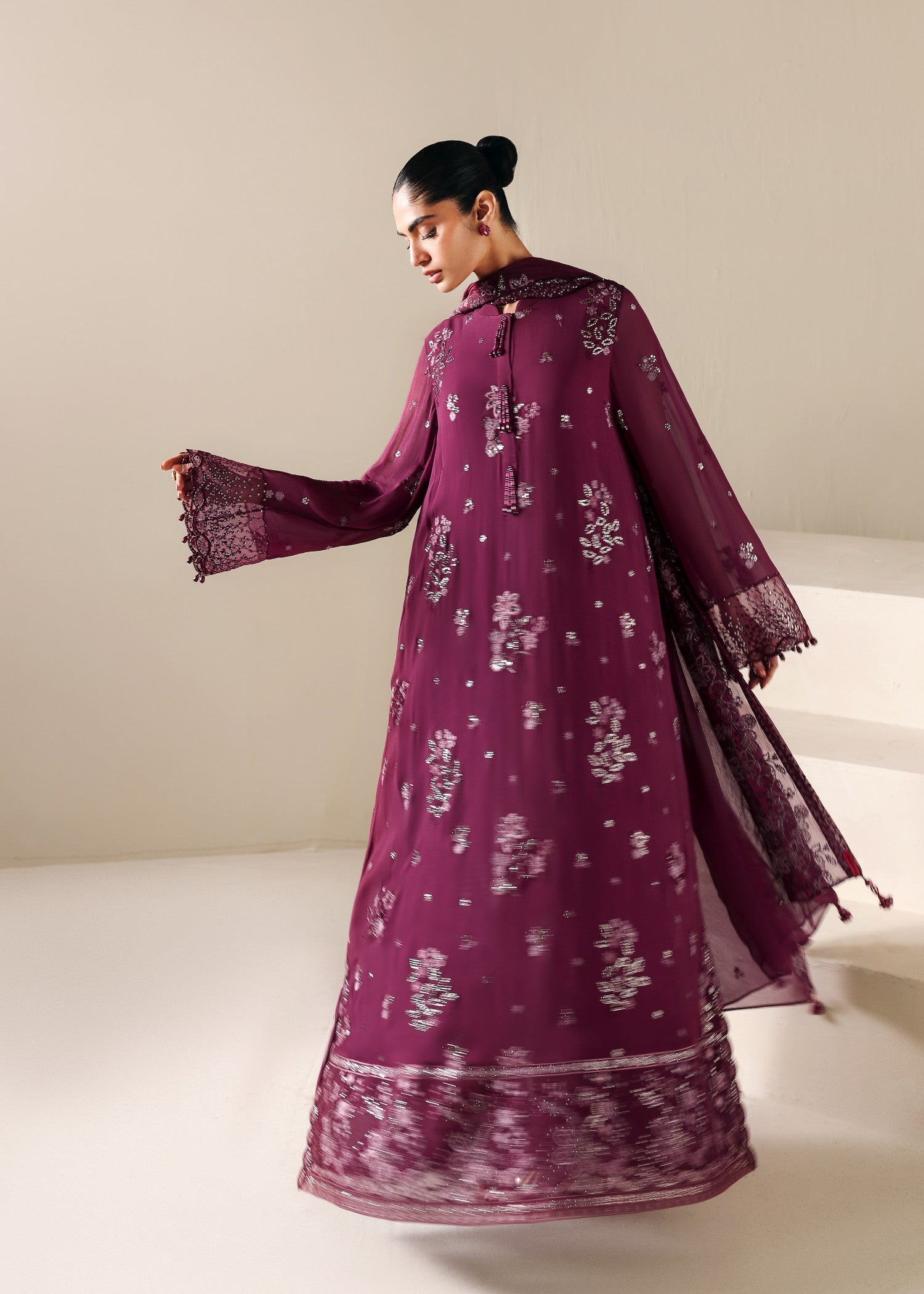 chiffon Unstitched in Purple