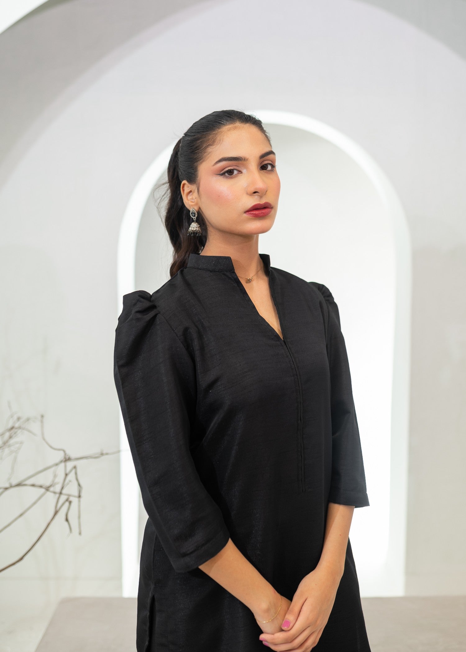 indian raw silk Co Ord Sets in Black