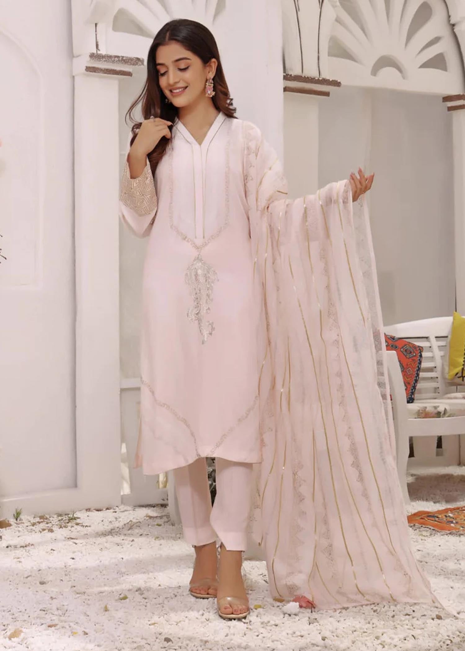 silk Unstitched in Pastel pink