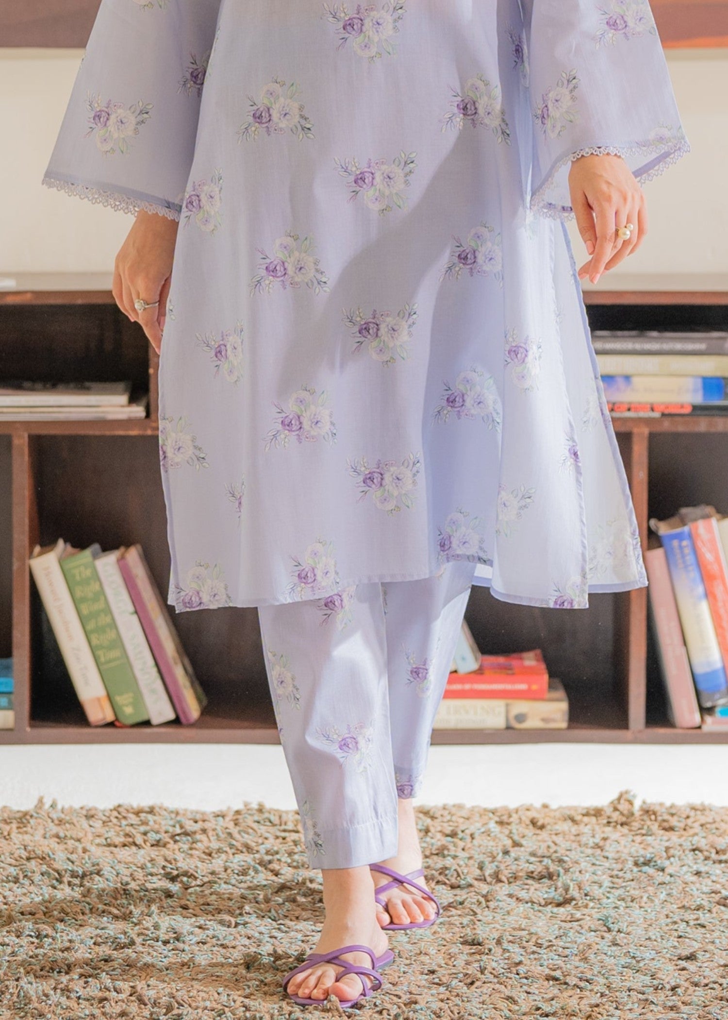 poly lawn Co Ord Sets in Lavender