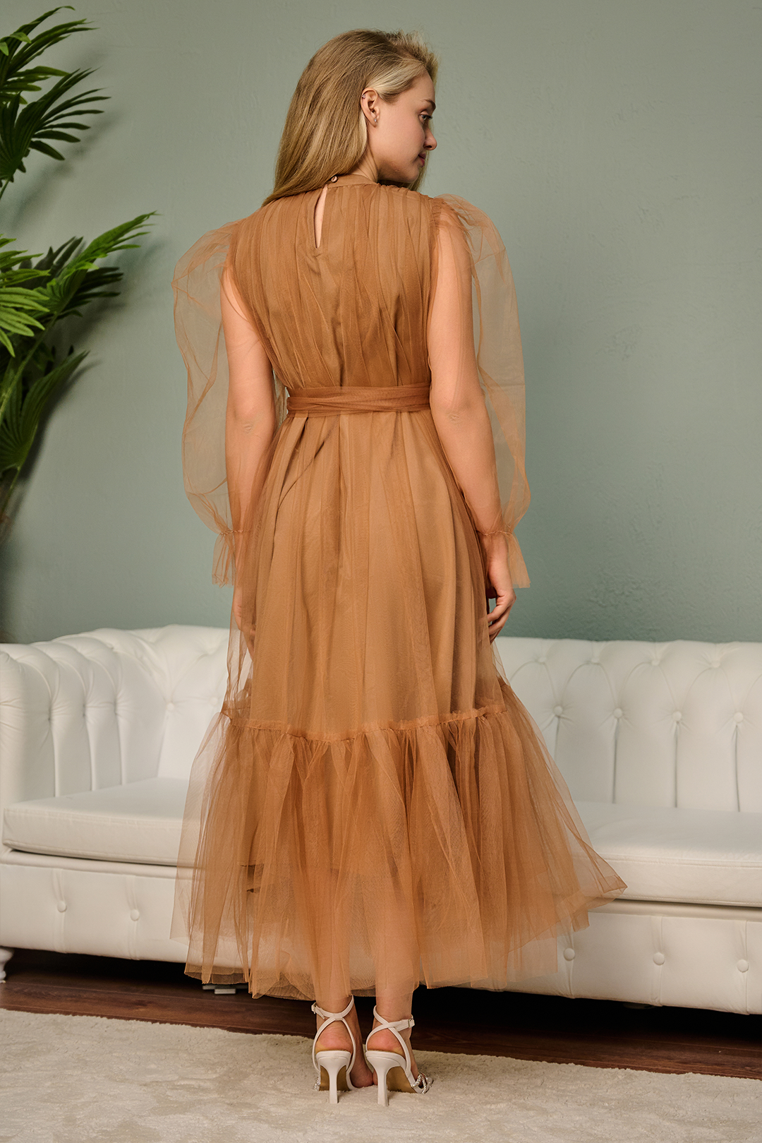 net Dress in Brown