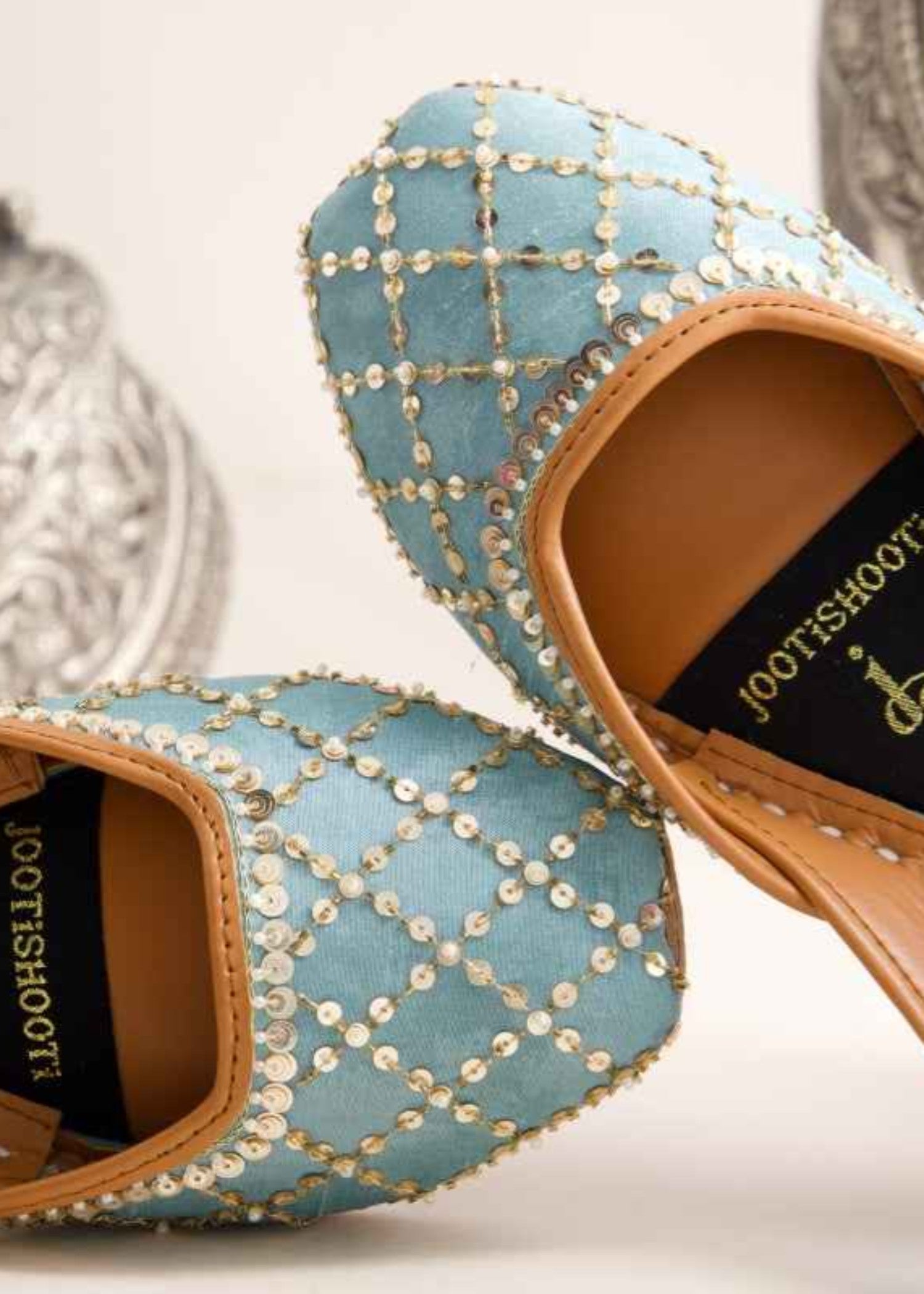 Khussa in Turquoise by - High Quality Women Khussa ITE2730