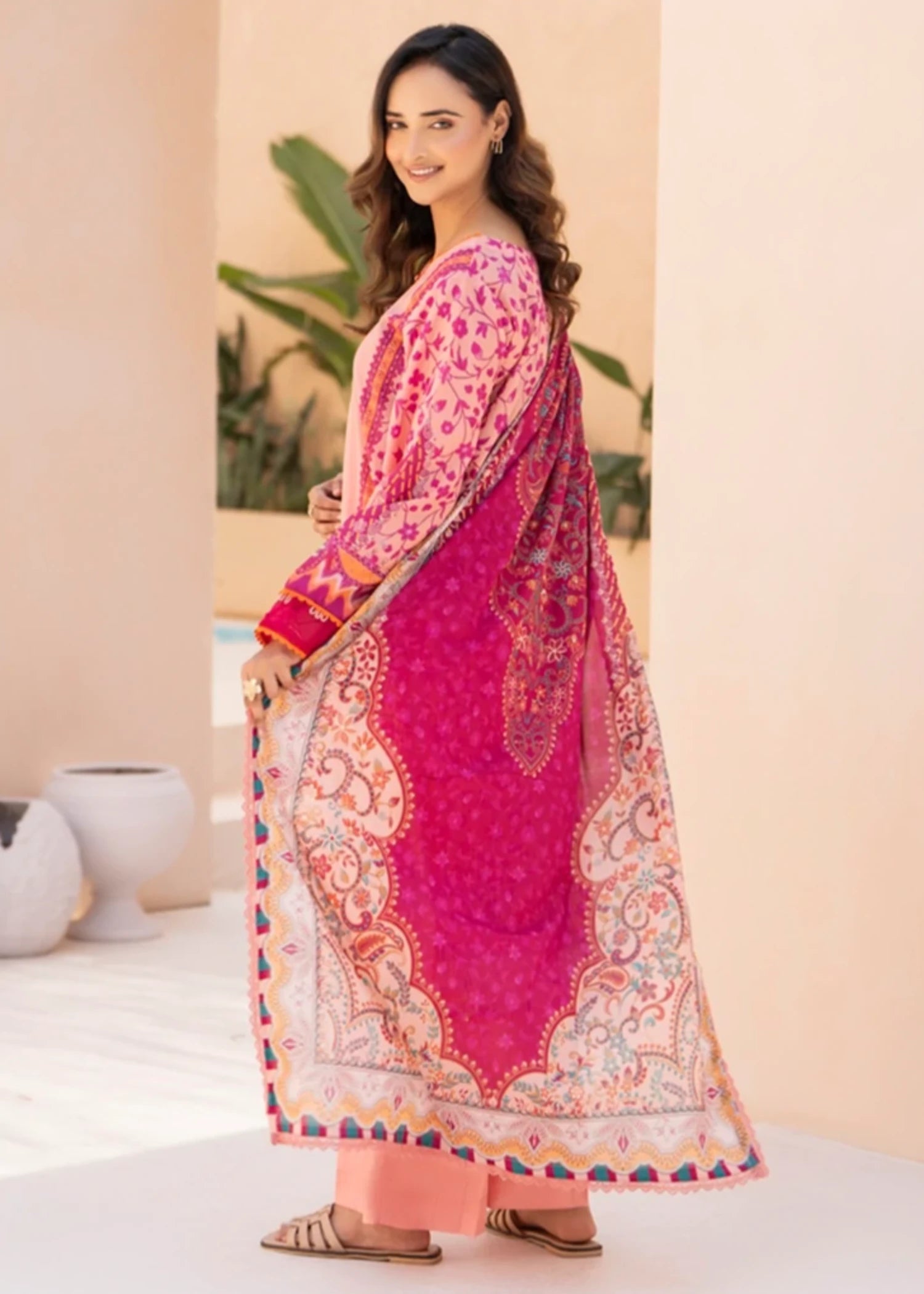 lawn Unstitched in Light pink