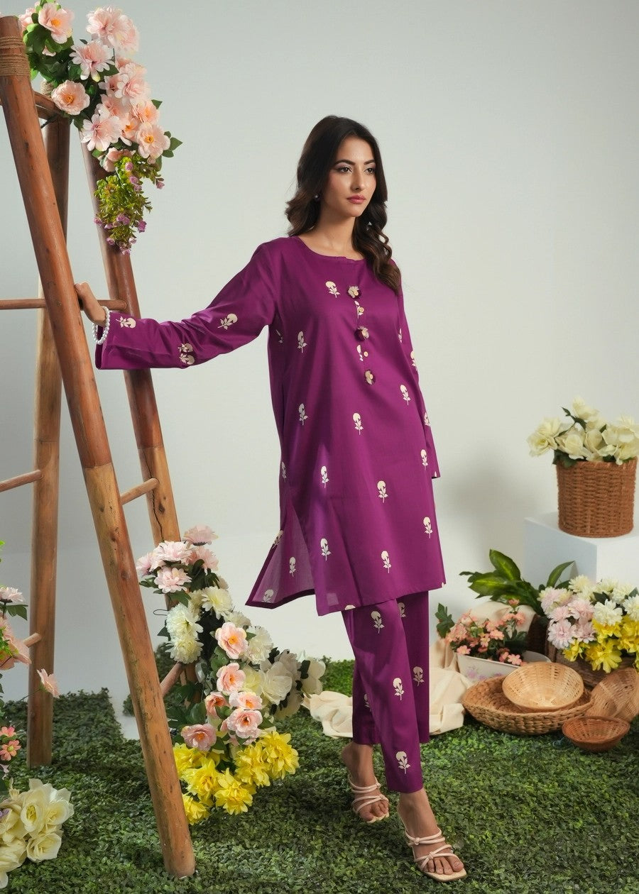 cambric Co Ord Sets in Purple