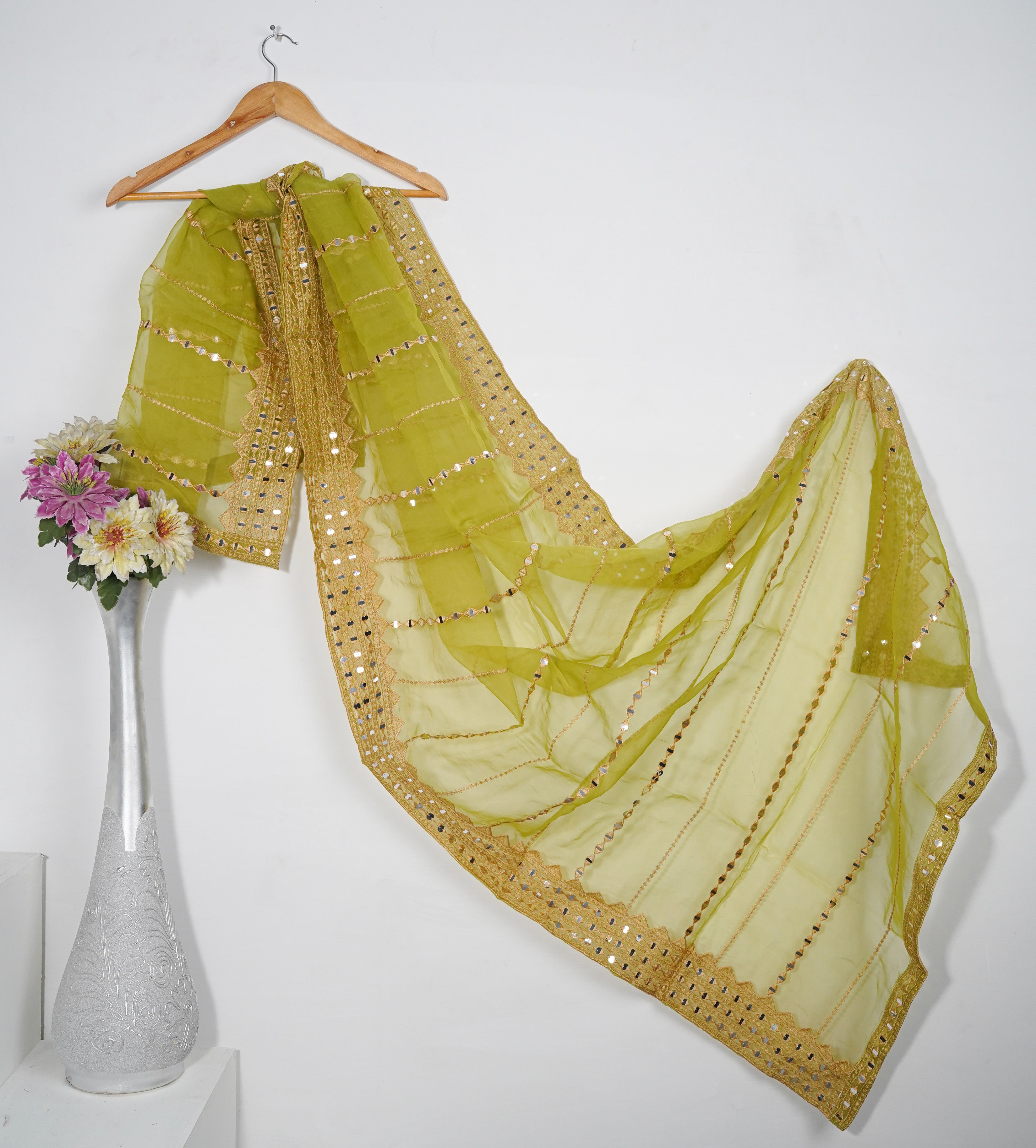 Dupatta in Chartreuse Color by - Trendy Women Dupatta SMV1539