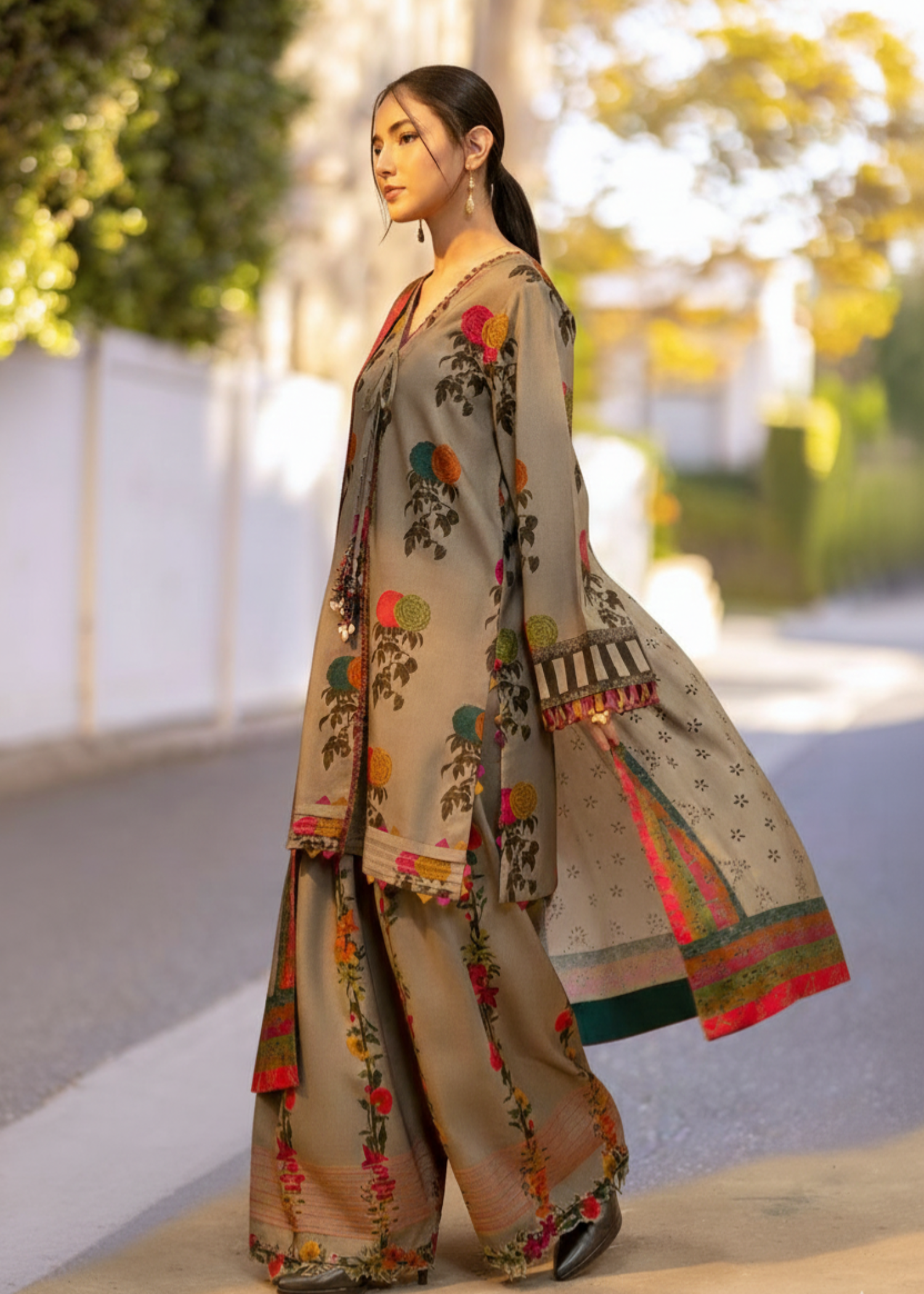 poly grip silk Co Ord Sets in Brown