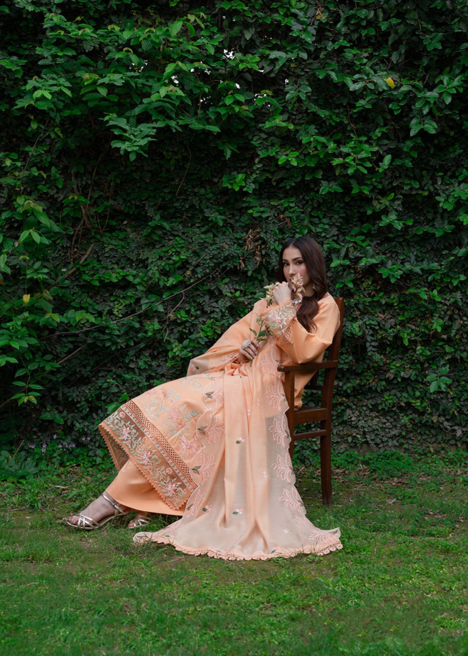 lawn Unstitched in Goldfish orange