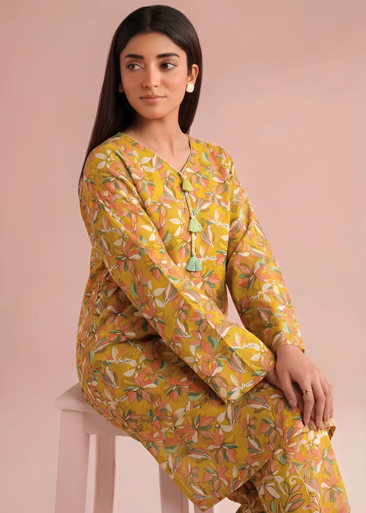 cambric Co Ord Sets in Yellow green