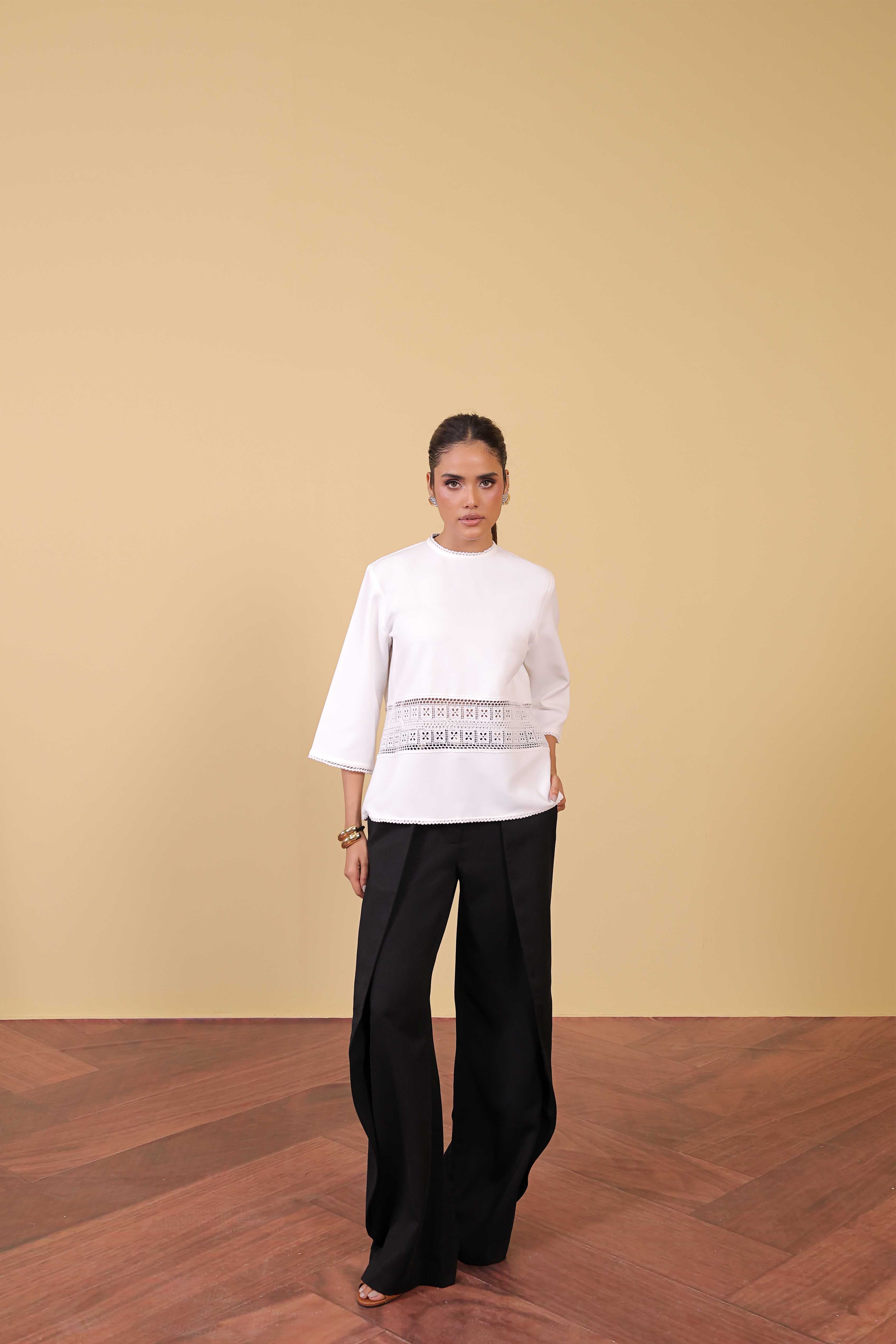 satin polyester Top in White