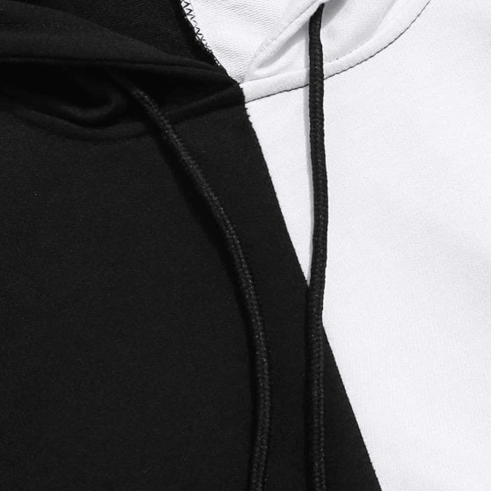 Solid Color Men'S Hooded Stitching Sweater