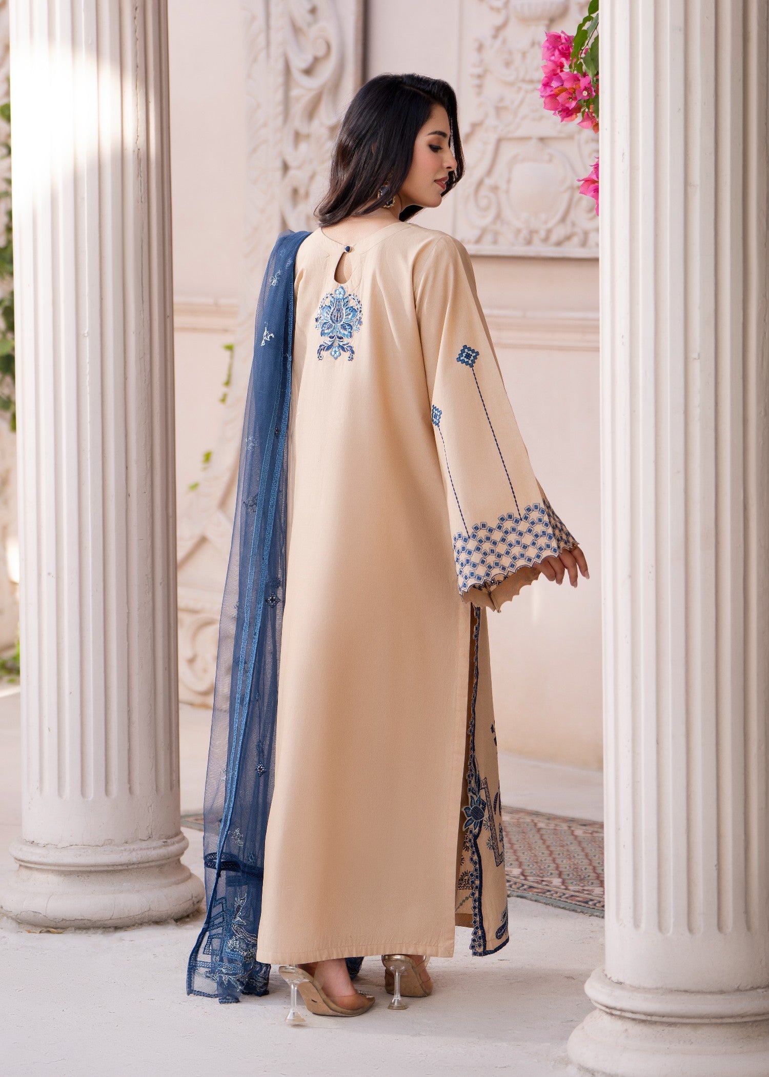 cambric Kurta Set in Buttercream