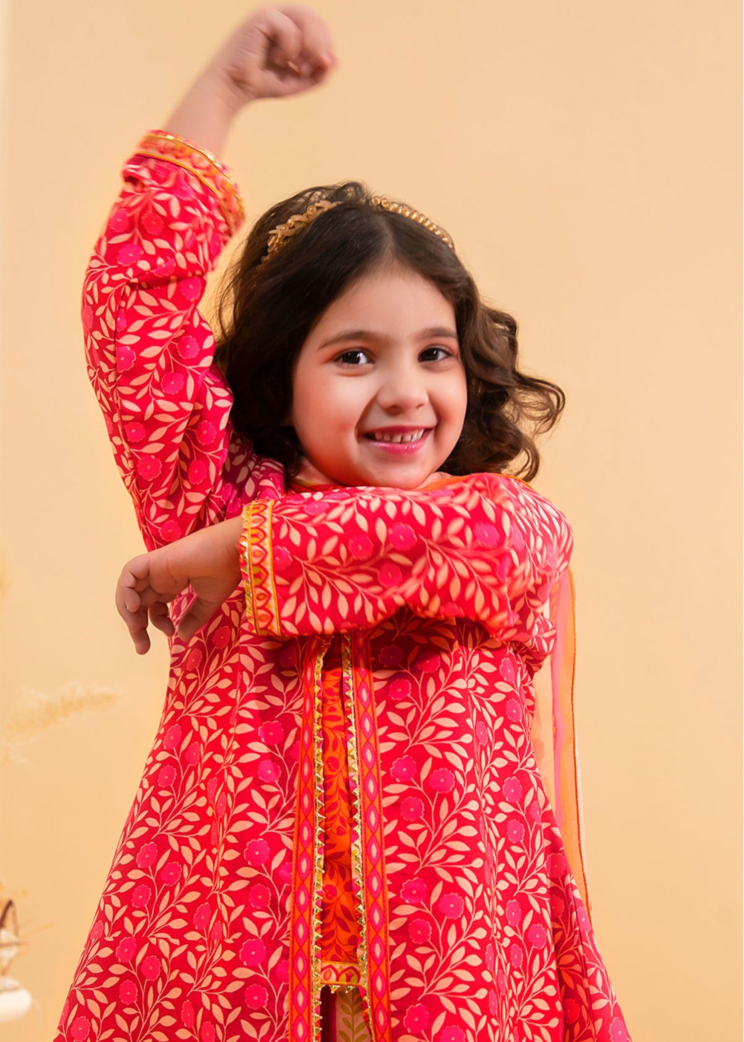 poly lawn Gown in Hot pink