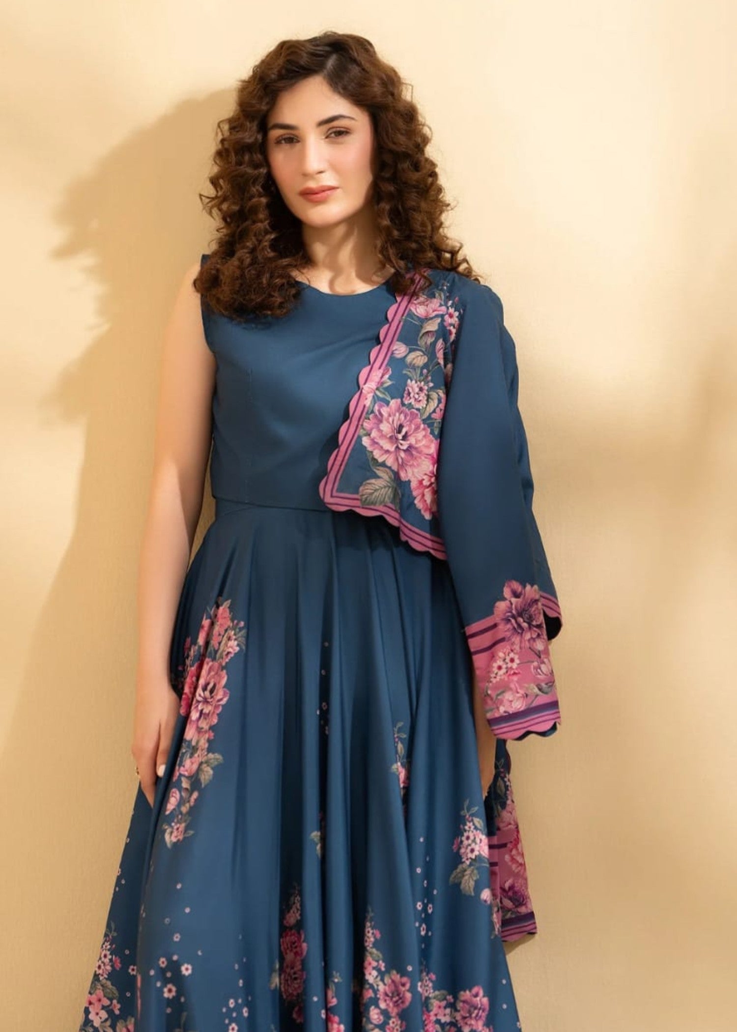 blended cambric Skirt in Teal