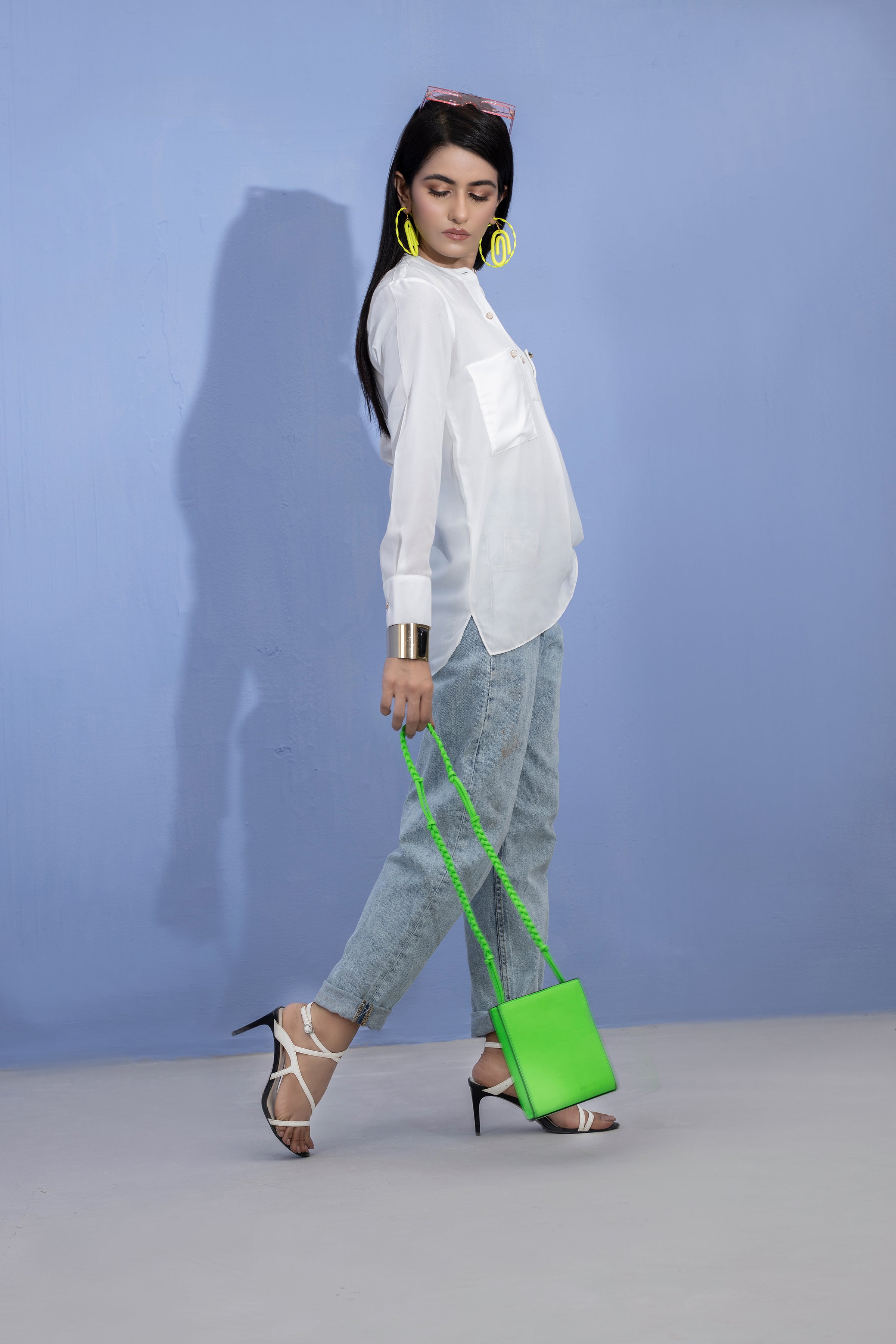 crepe georgette Kurti in White