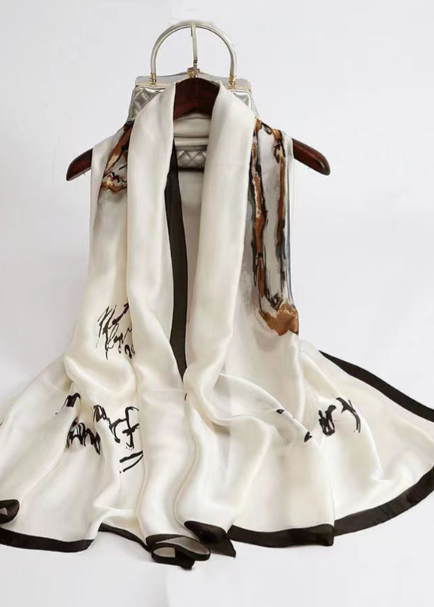 silk Hijab in White