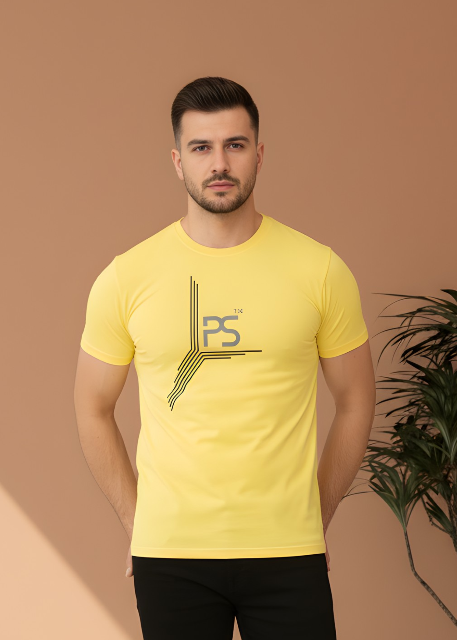 polyester nylon T Shirt in Yellow