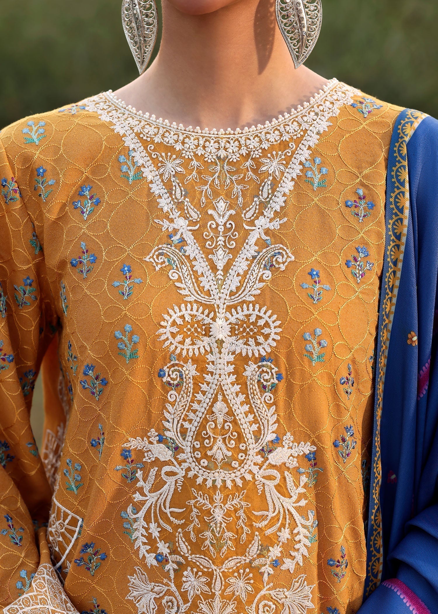 karandi Unstitched in Mustard
