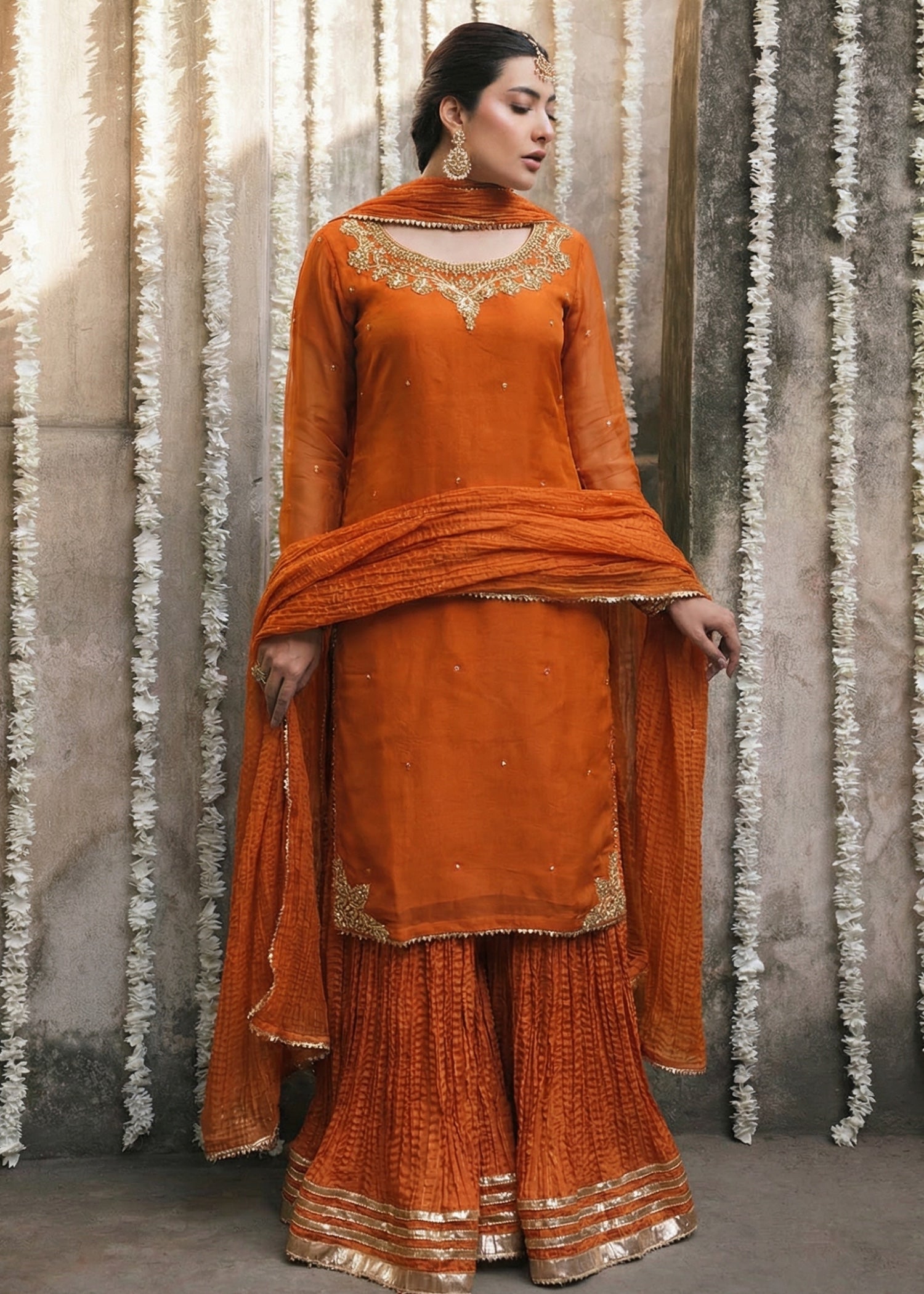 chiffon Sharara in Copper