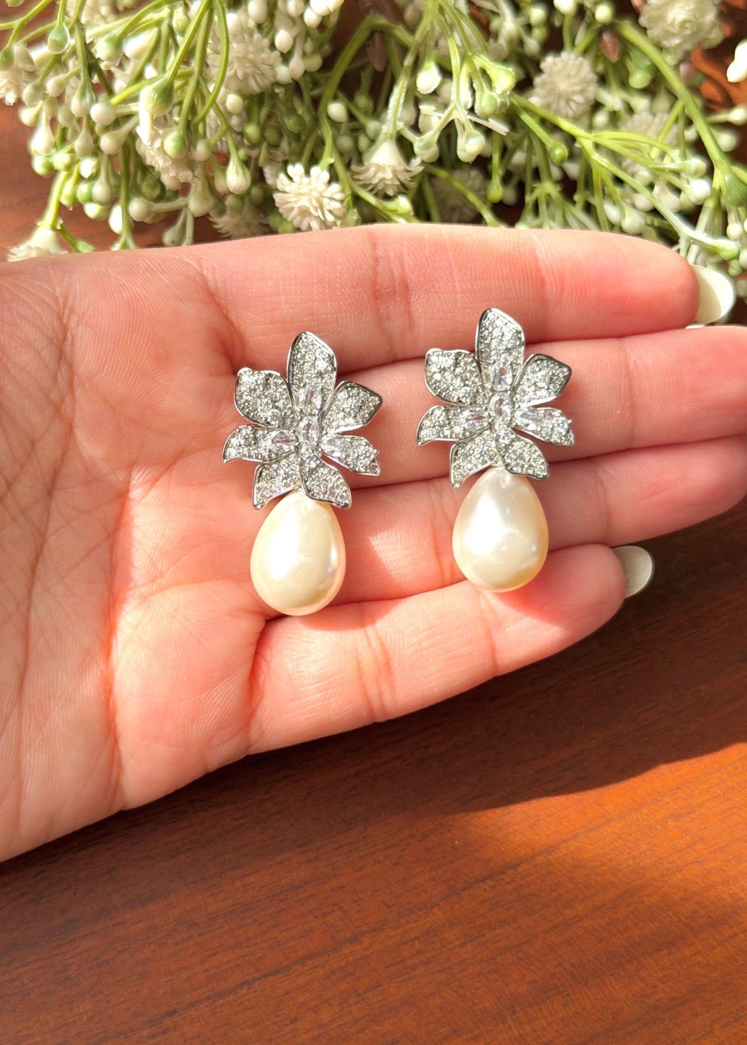 Earrings in Silver Color by - Trendy Women Earrings DKH4655