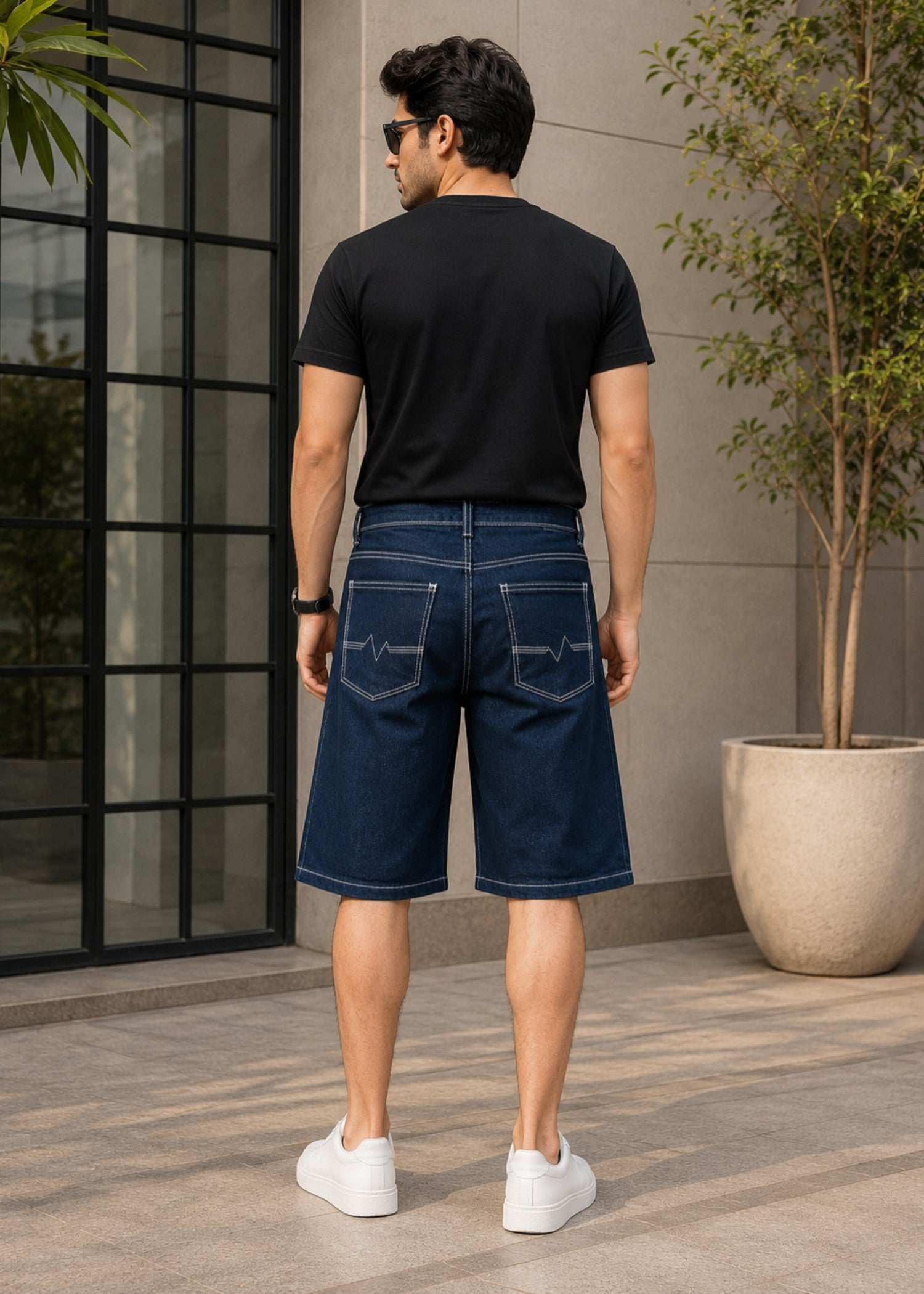 cotton Shorts in Midnight blue