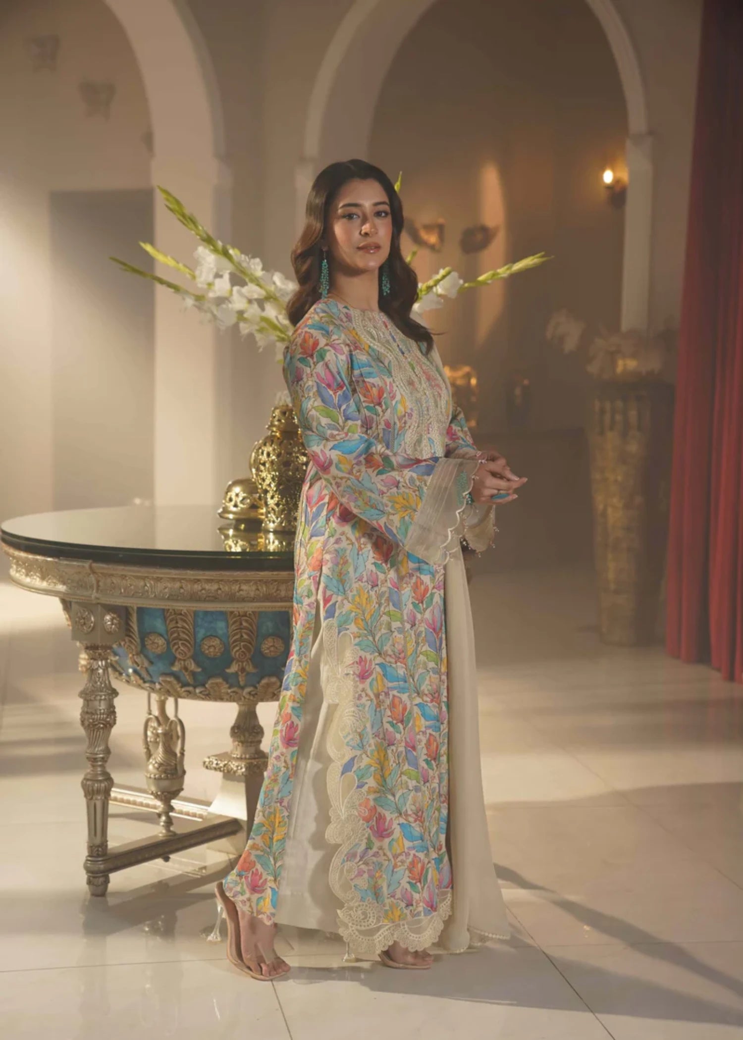 viscose linen Kurta Set in Multi