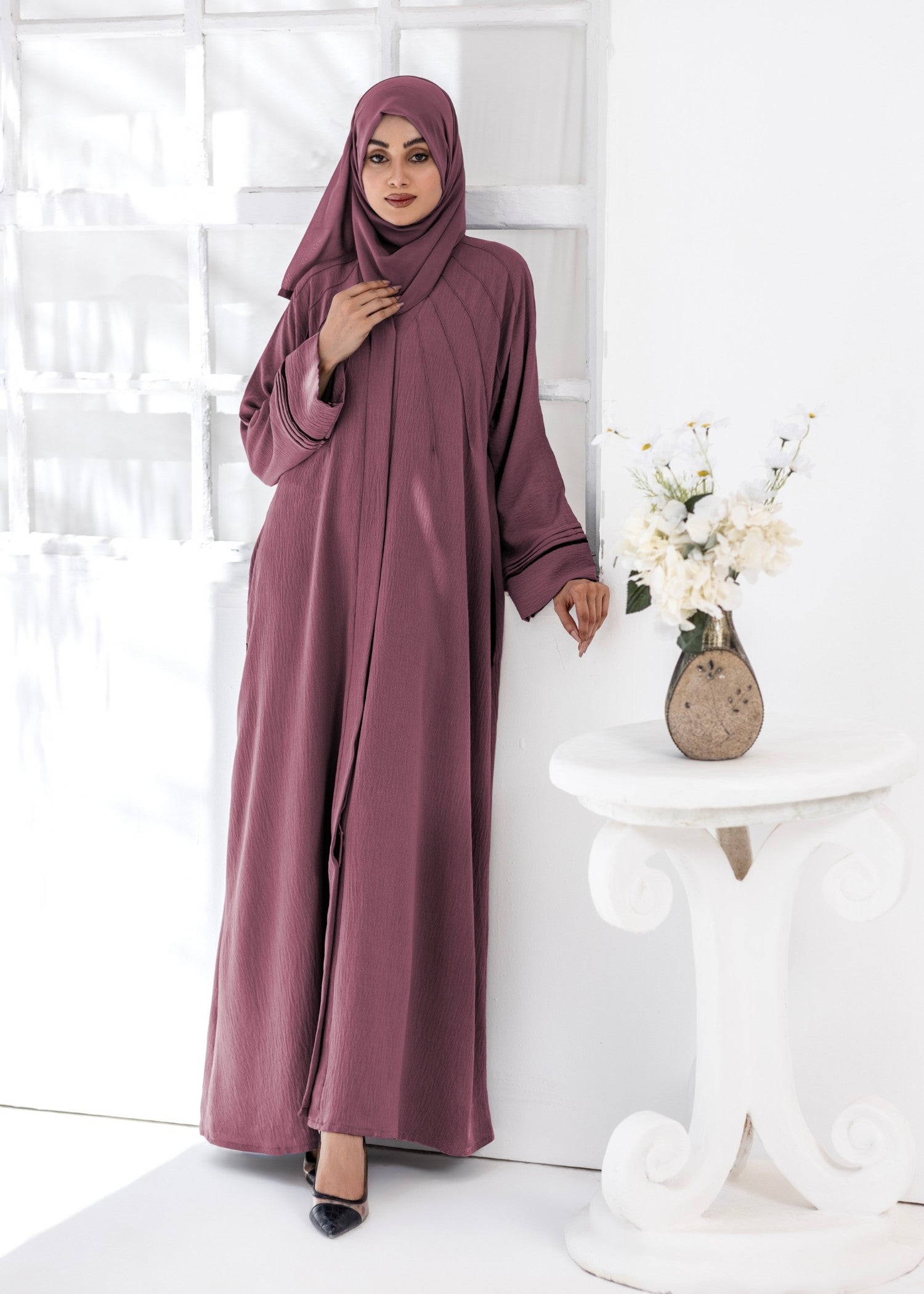 georgette Abaya in Plum