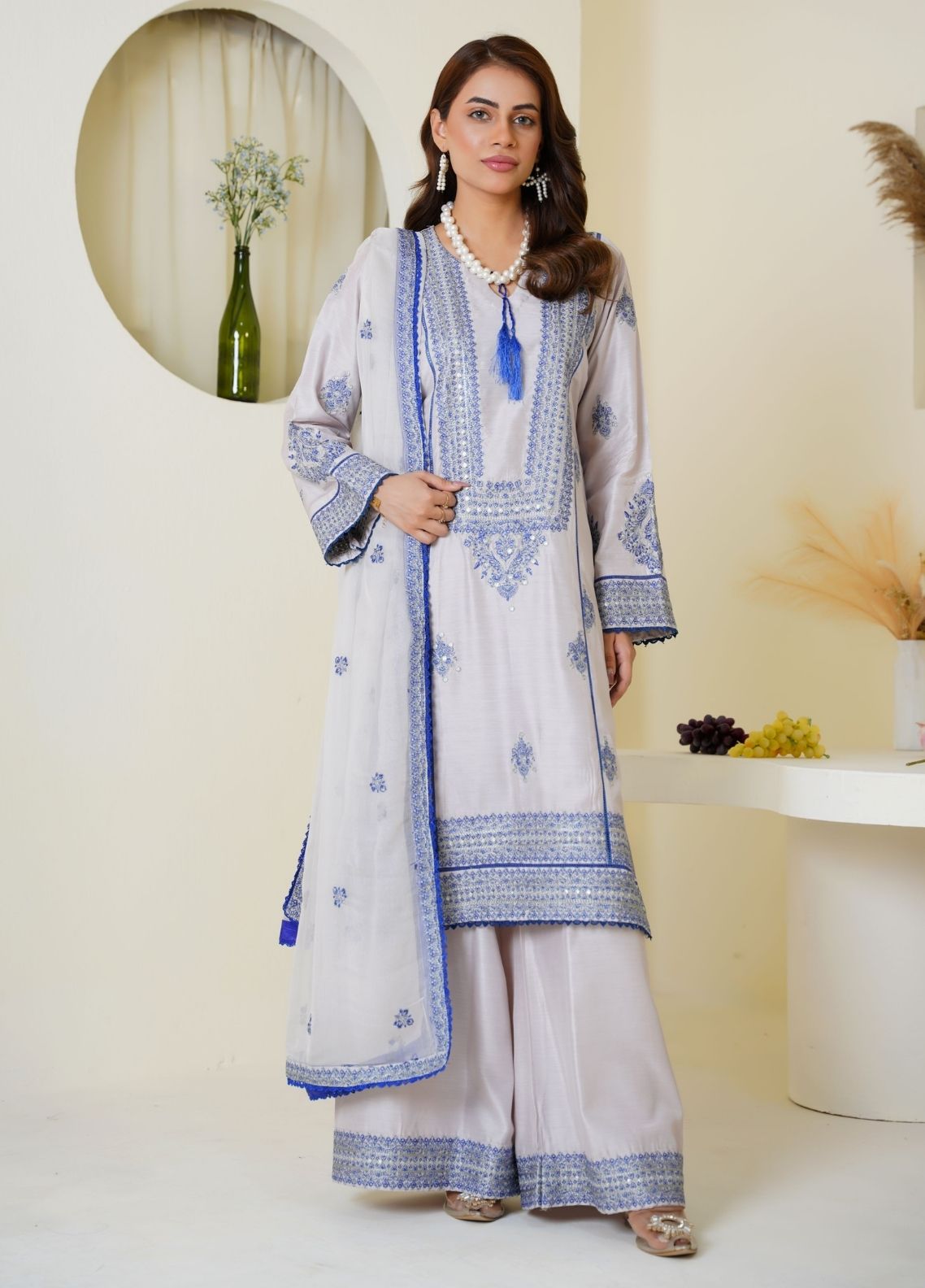 viscose Kurta Set in Frost