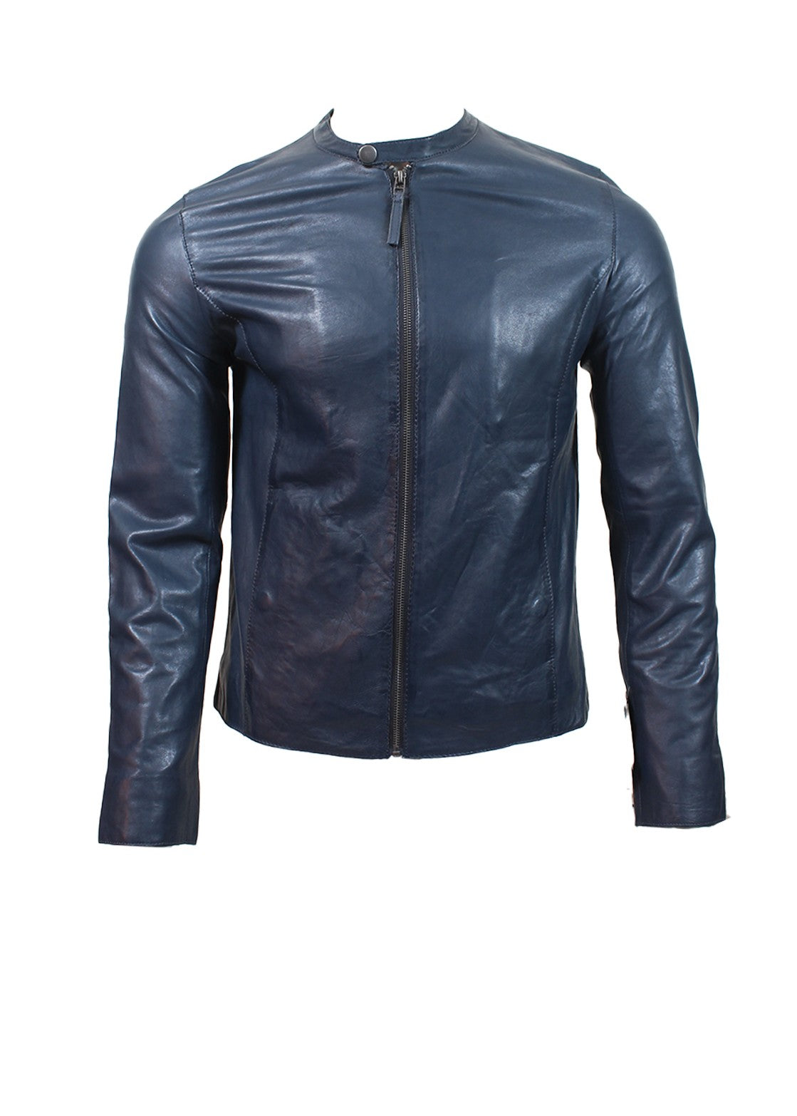 leather Jacket in Navy blue