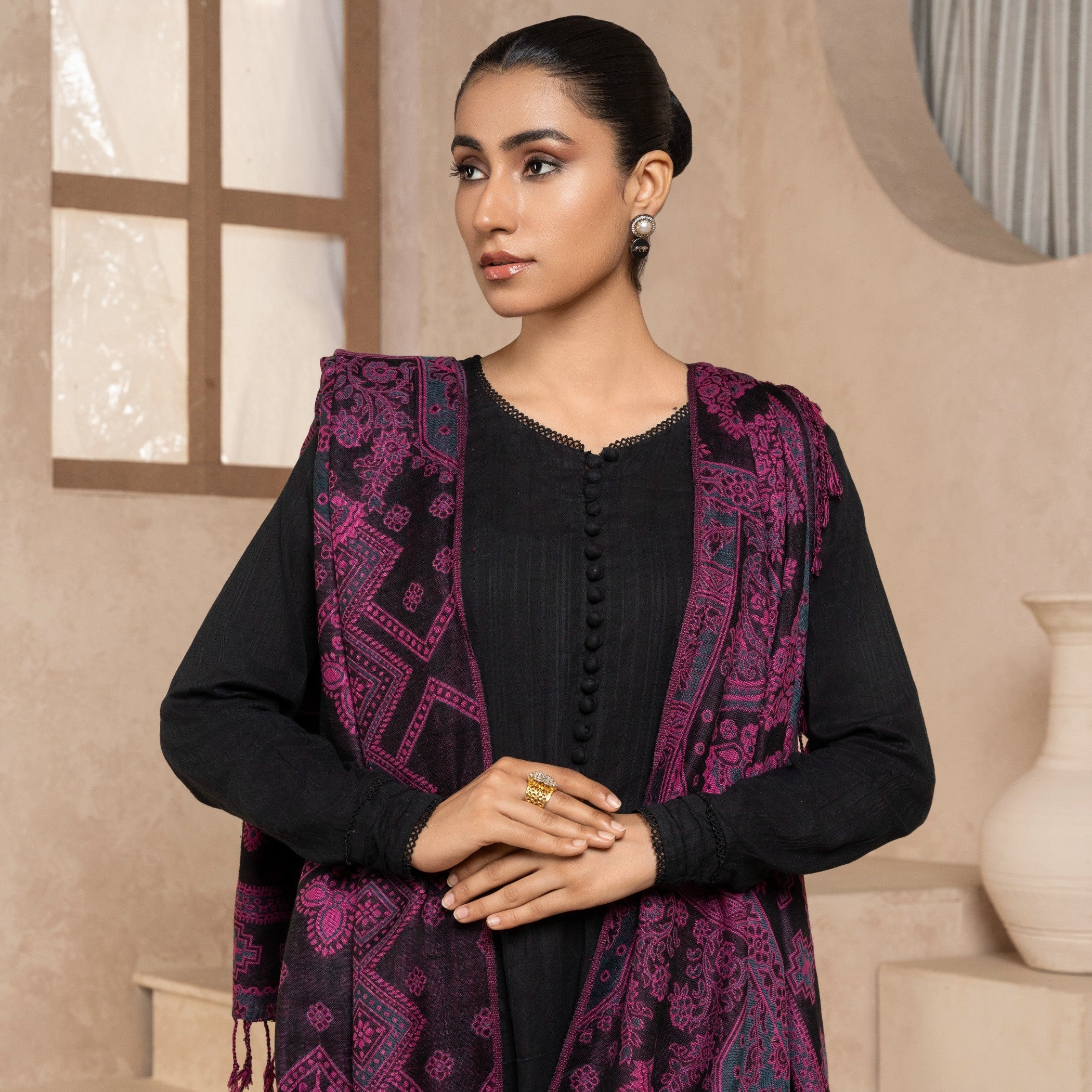 Shawl in Fuchsia Color by - Trendy Women Shawl SMU4980