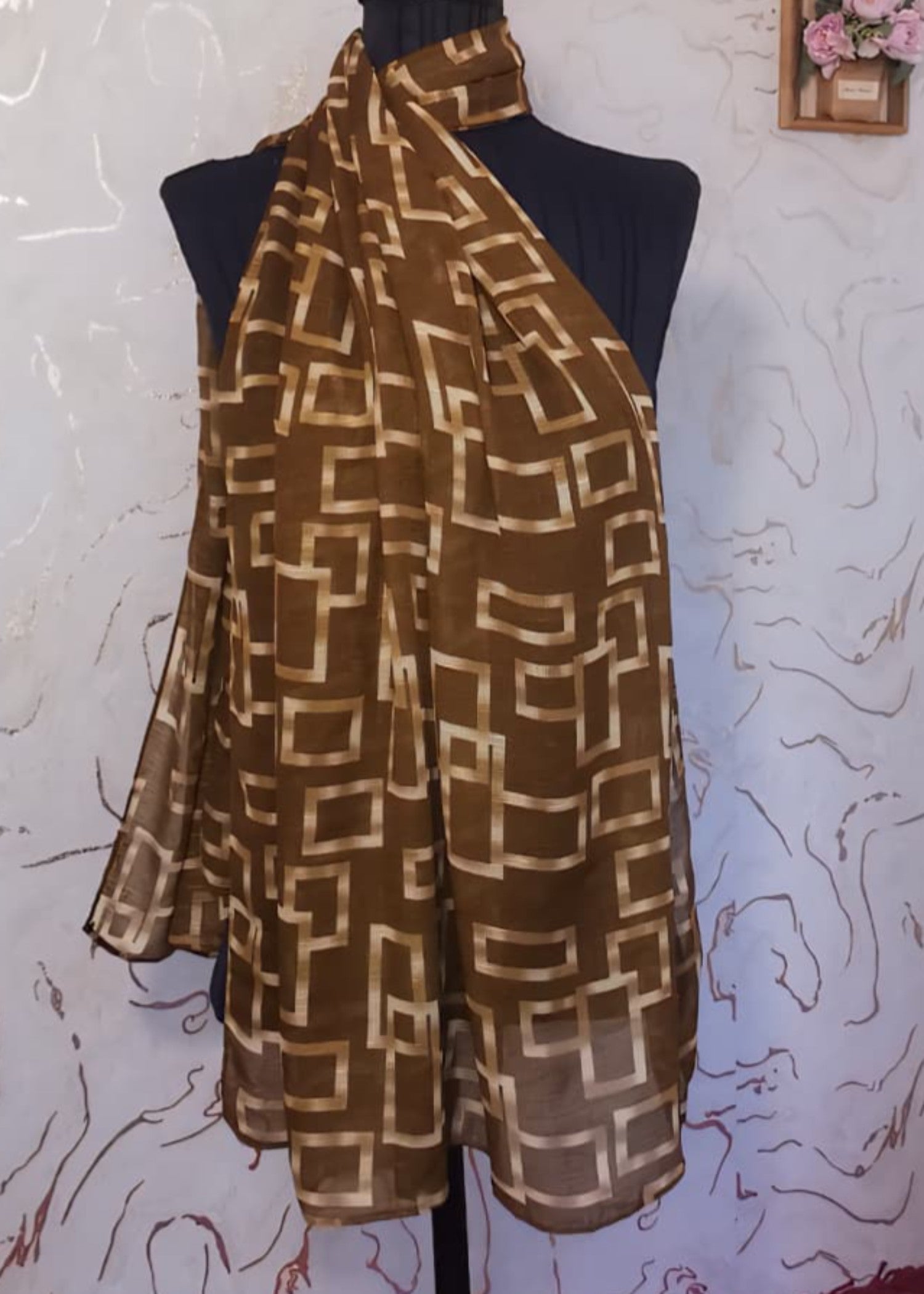 Scarf in Golden brown Color by - Trendy Women Scarf JUO2281