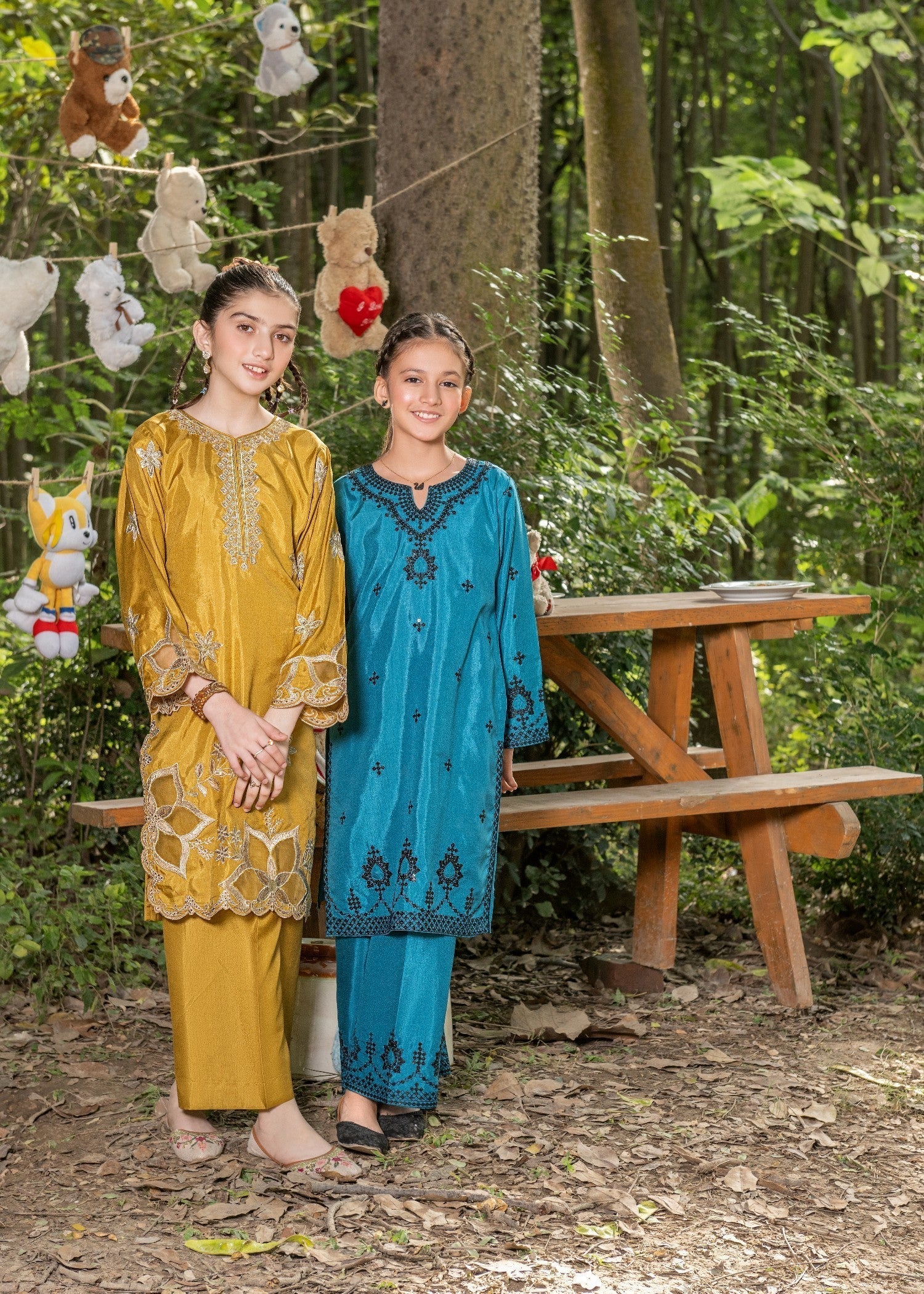 raw silk Kurta Set in Mustard