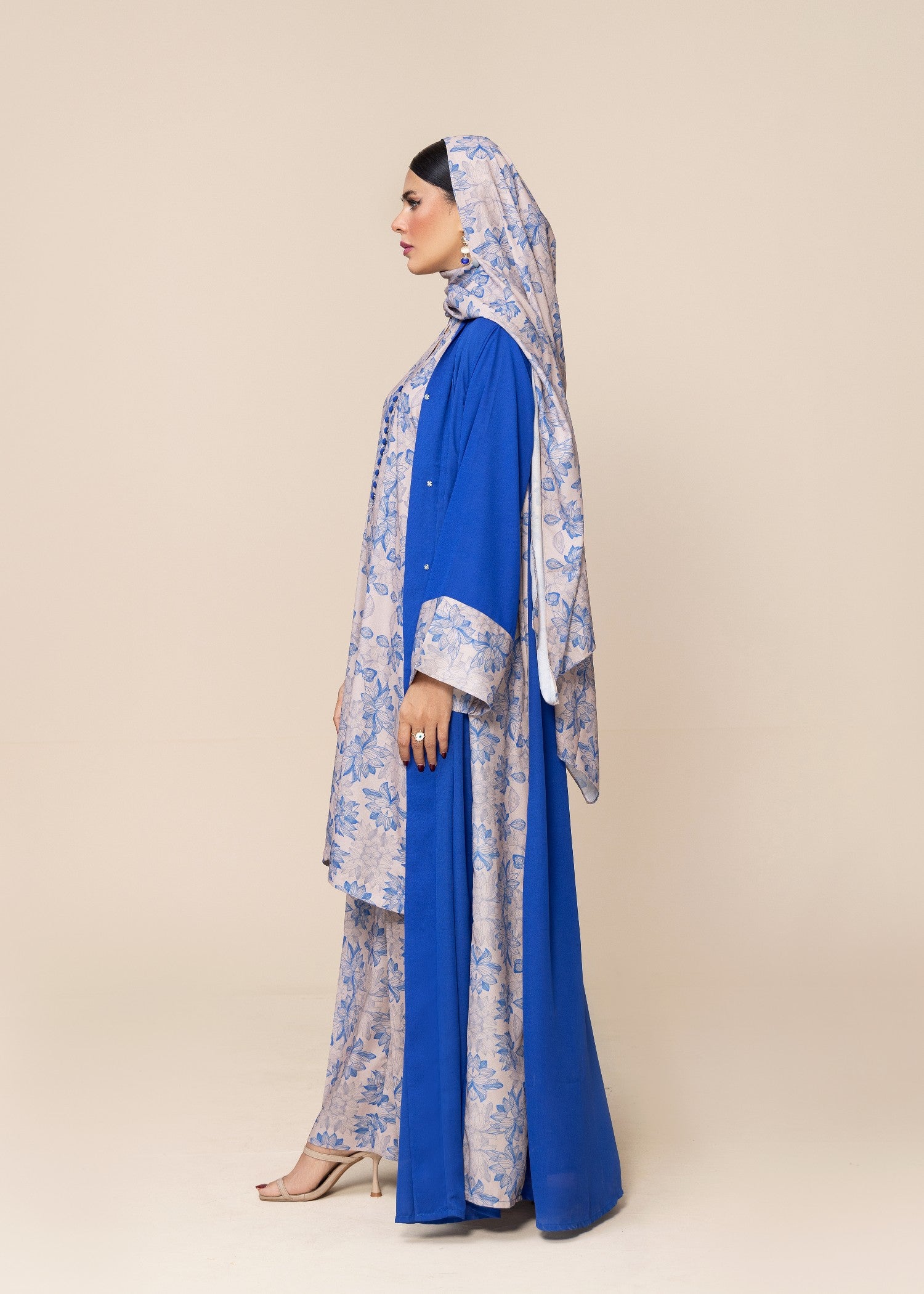 crepe Abaya in Navy blue