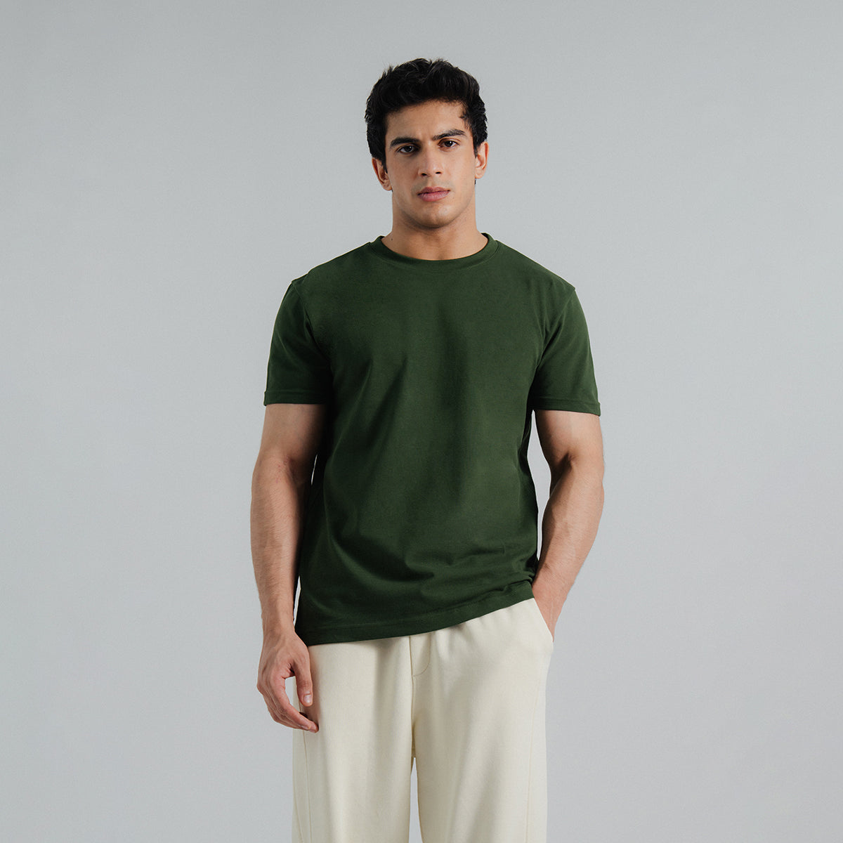 zari cotton T Shirt in Green
