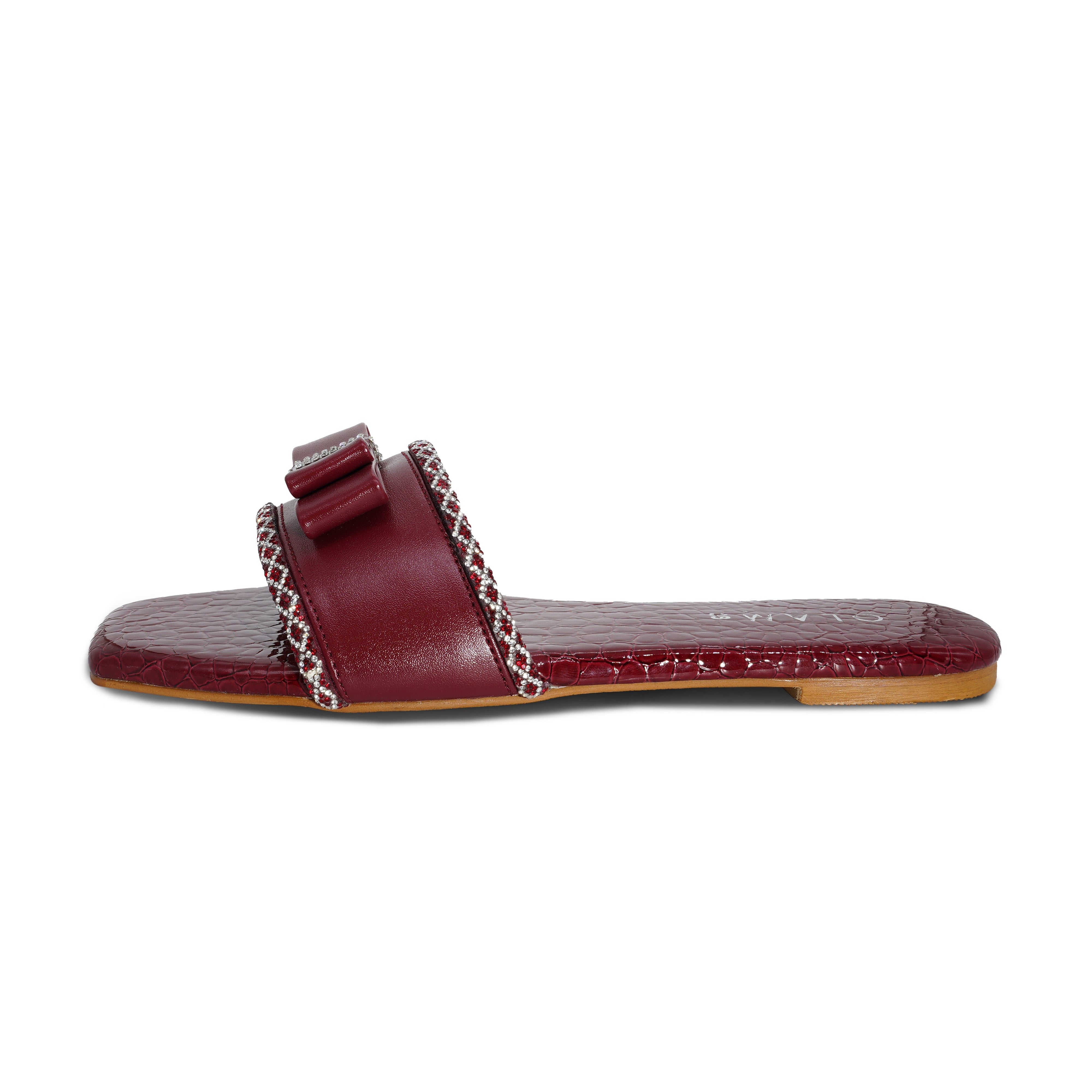 Slides in Maroon by - High Quality Women Slides IDW1955