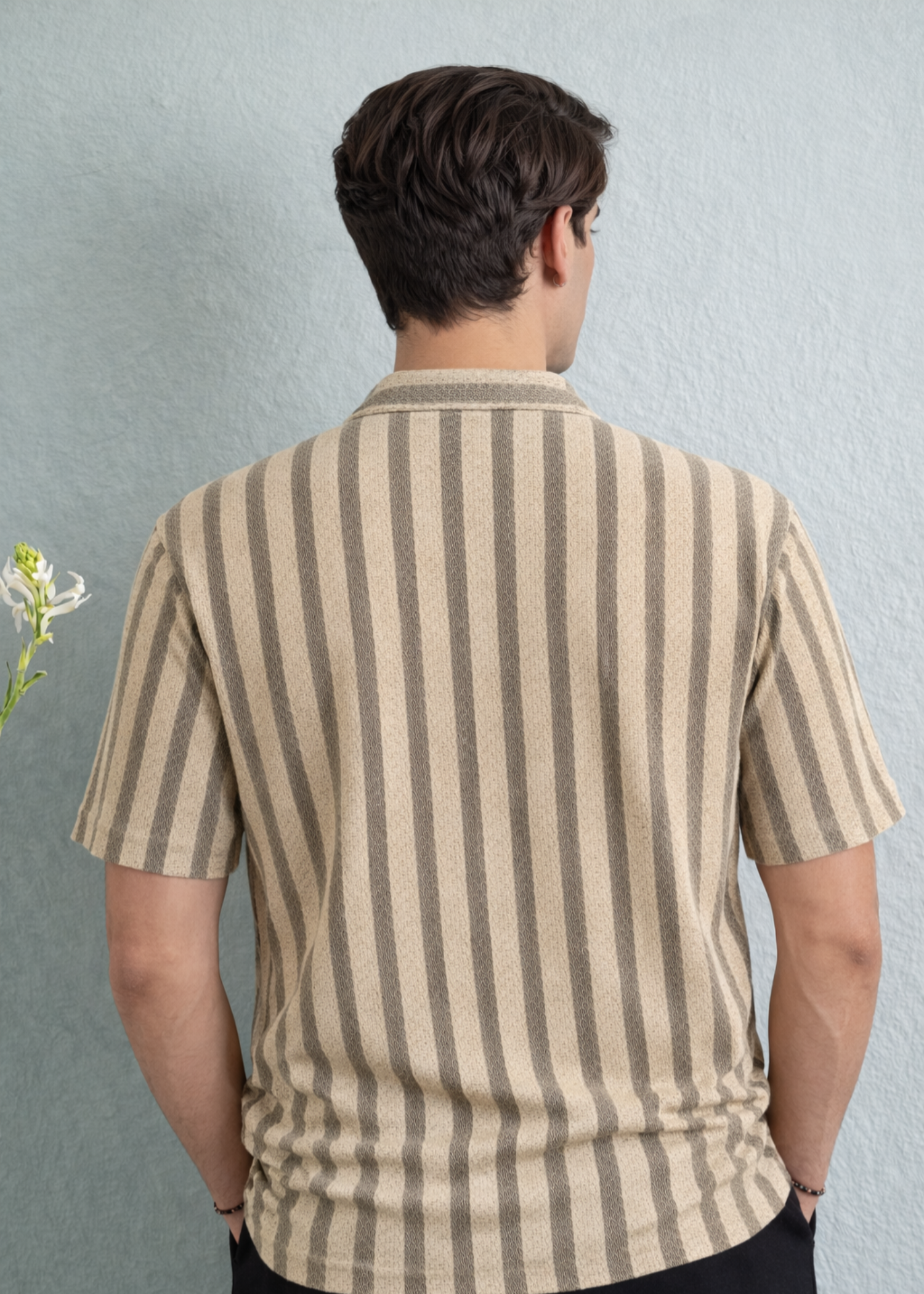 cotton Casual Shirt in Beige