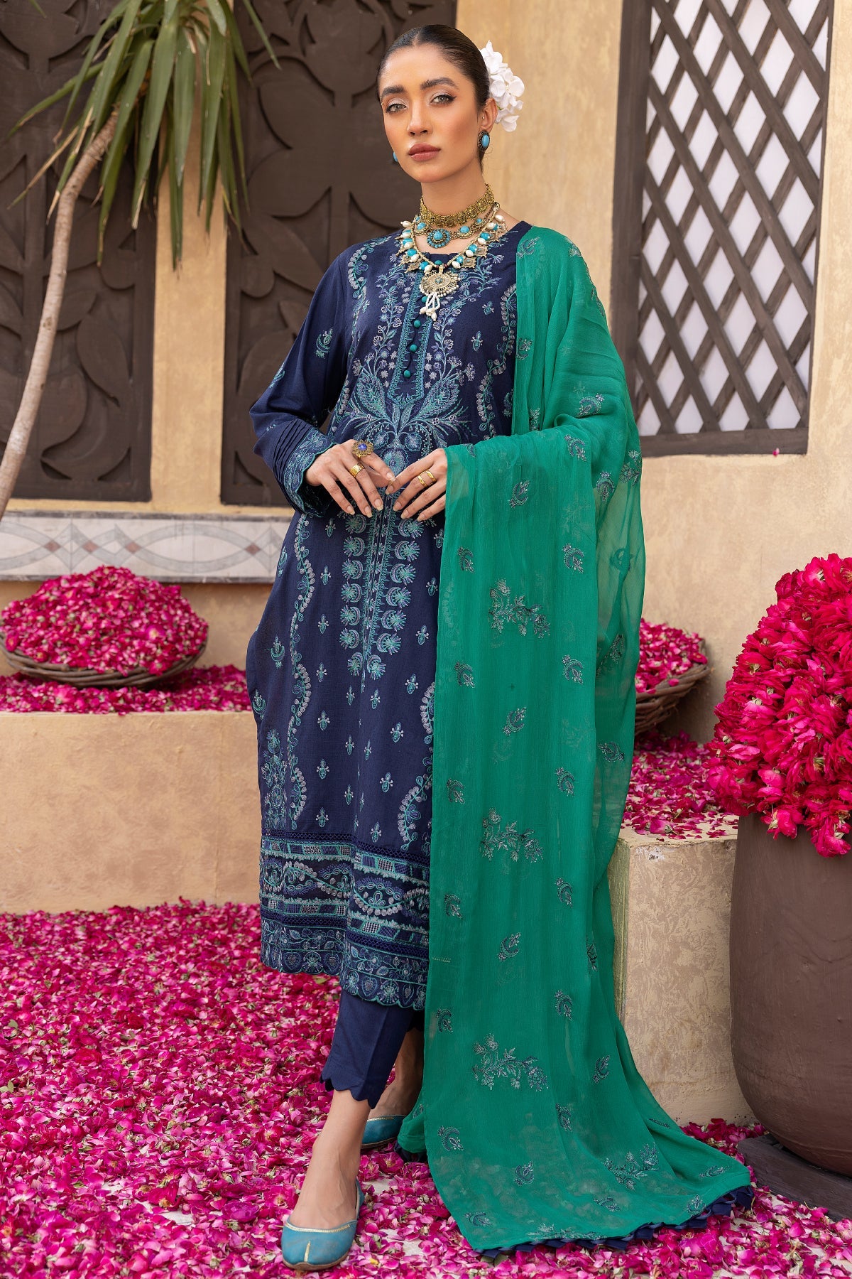 karandi Unstitched in Blue