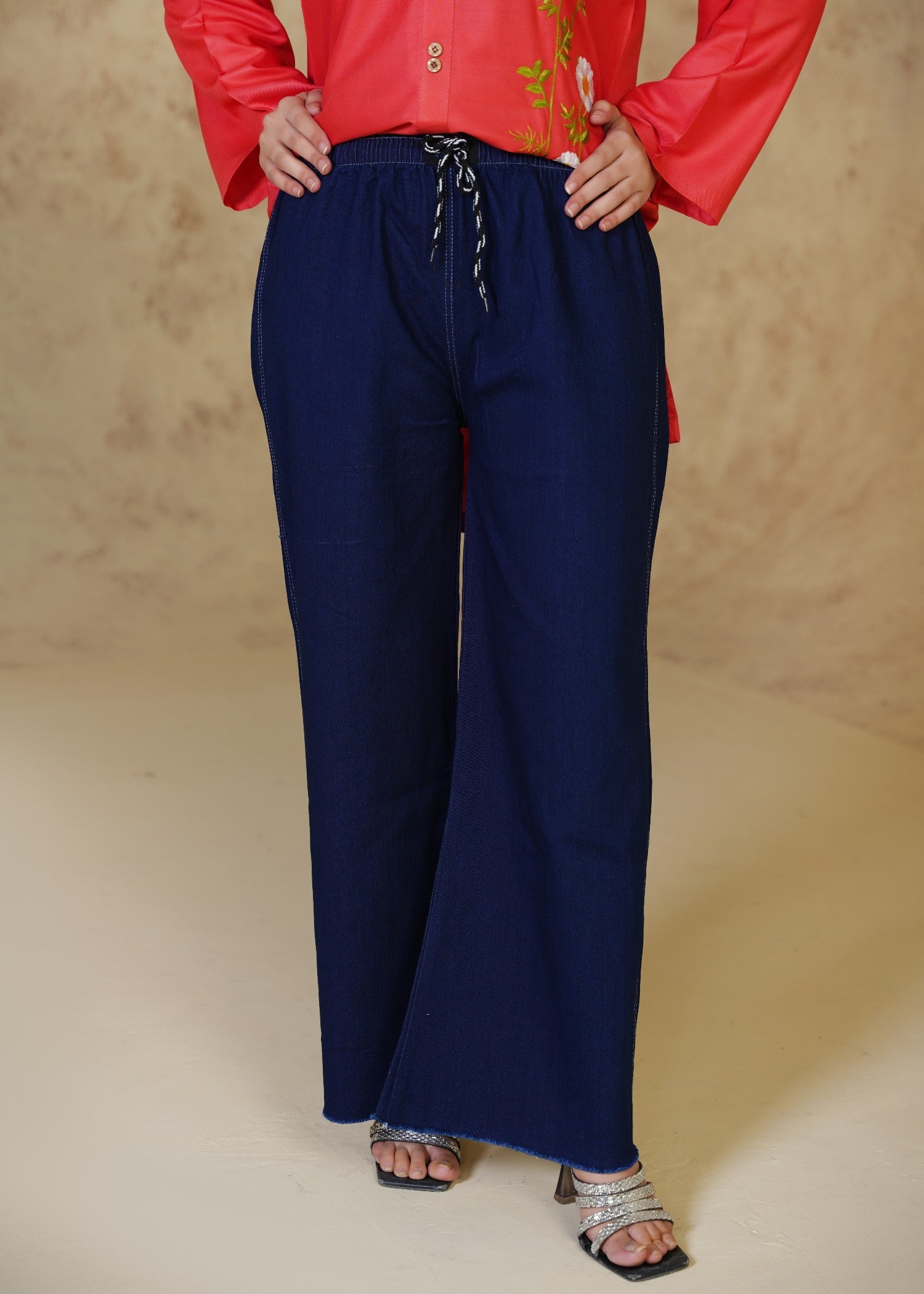 stretch denim Pants in Navy blue