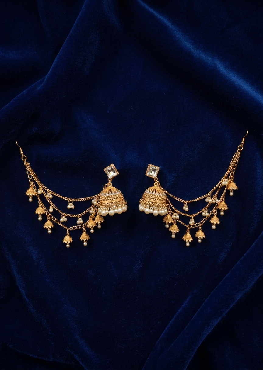Earrings in Gold, ivory Color by - Trendy Women Earrings BOF8364