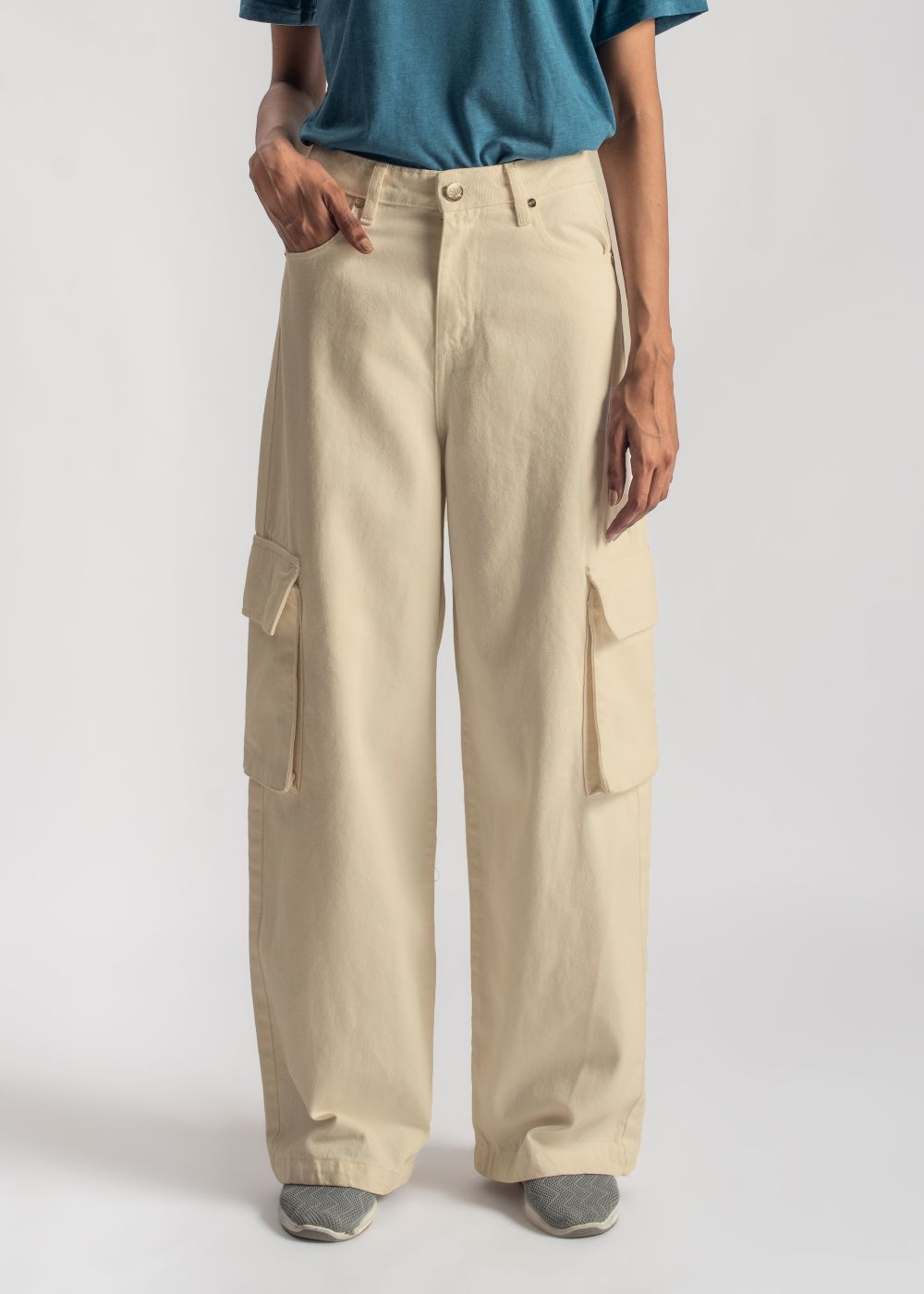 denim Pants in Beige