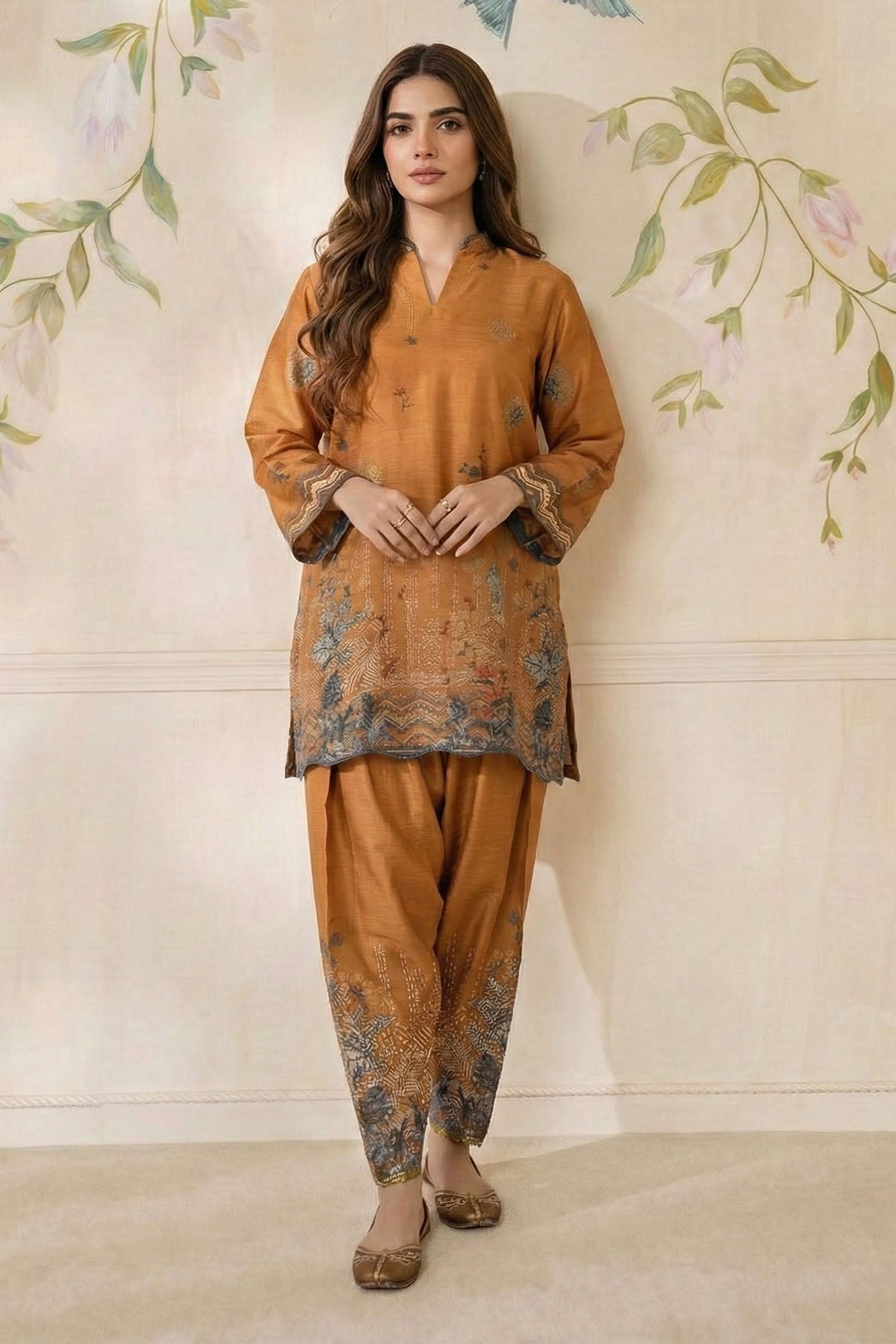 raw silk Co Ord Sets in Brown