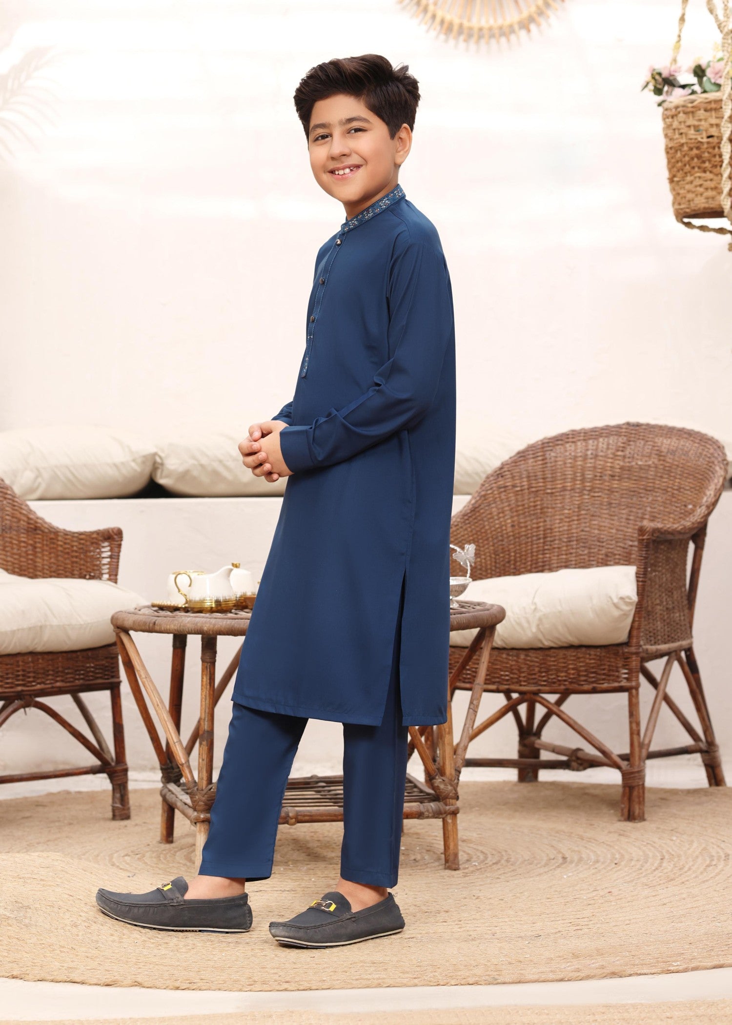 wash & wear Kurta Set in Royal blue