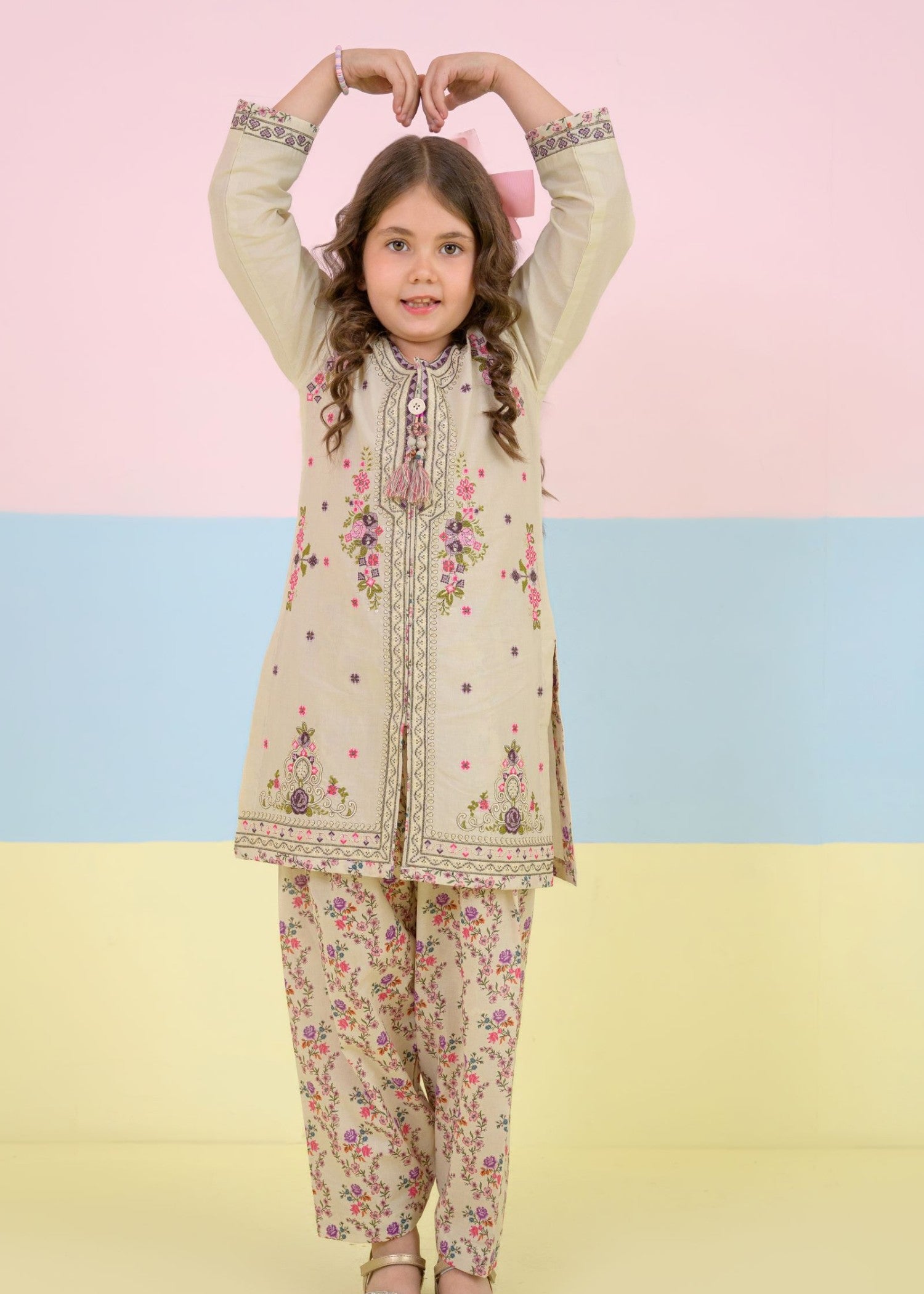 cotton Kurta Set in Grey