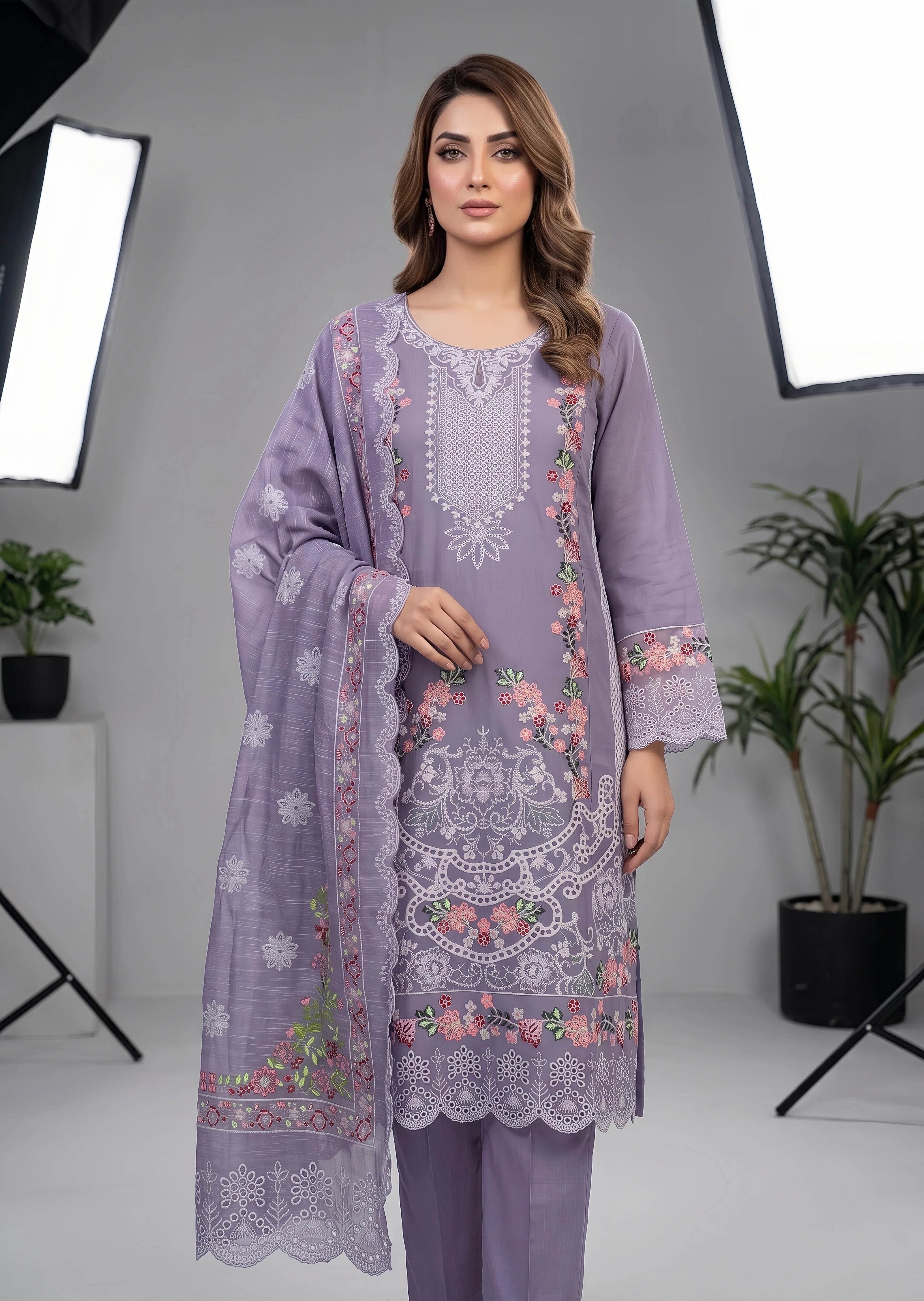 cotton linen Kurta Set in Purple mountain majesty