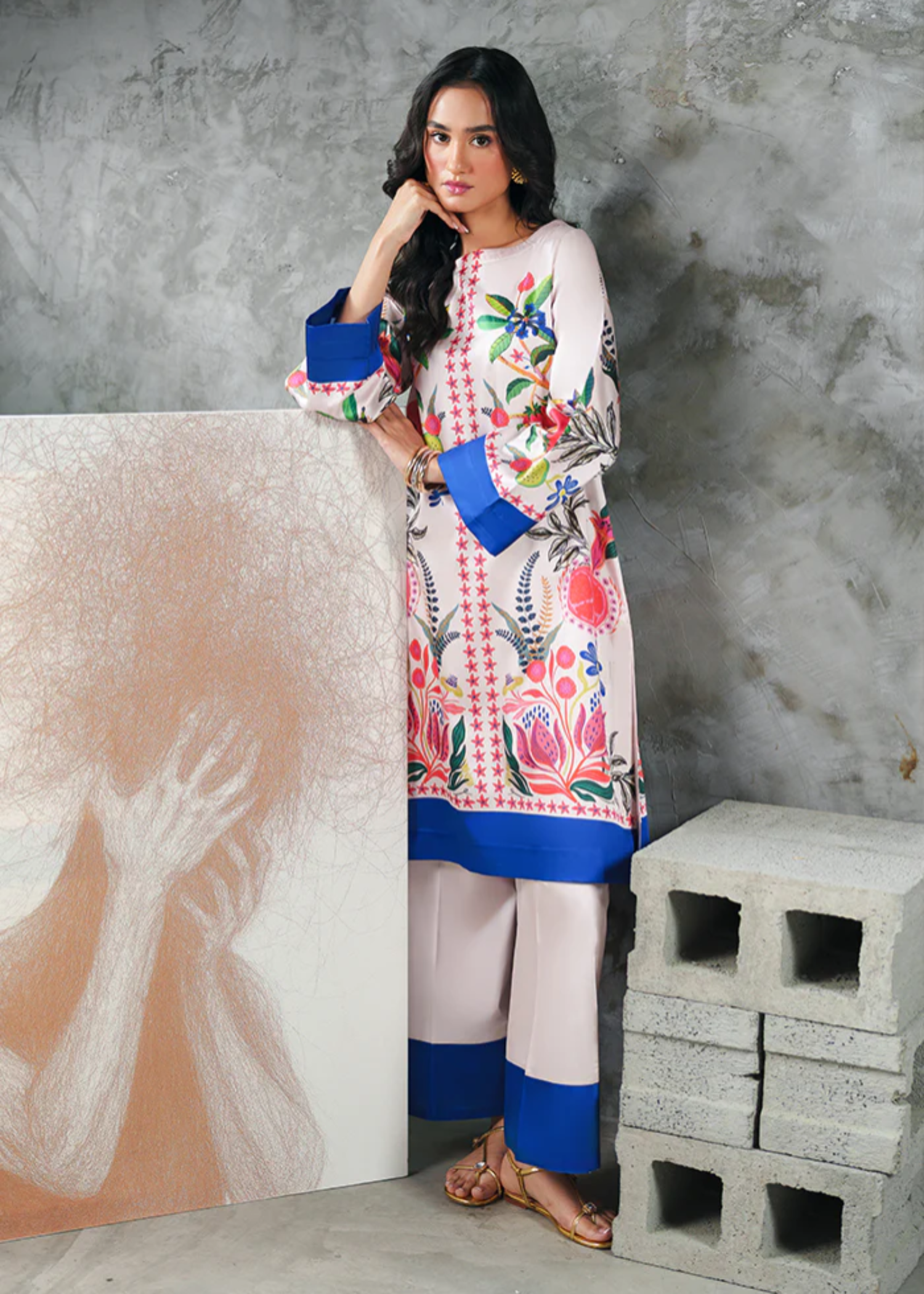 pk charmuse silk Co Ord Sets in Blue, linen
