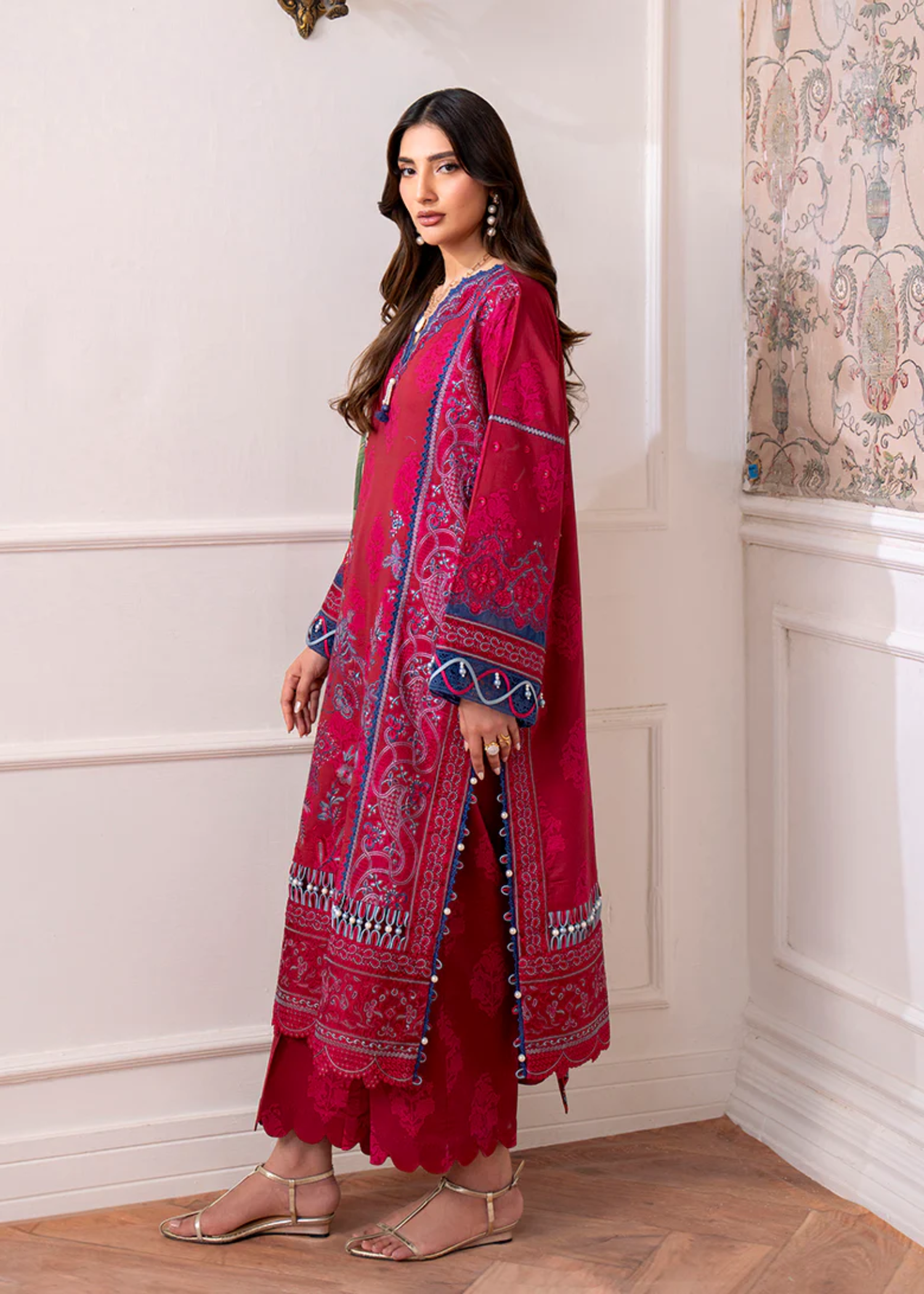 cambric Unstitched in Brick red
