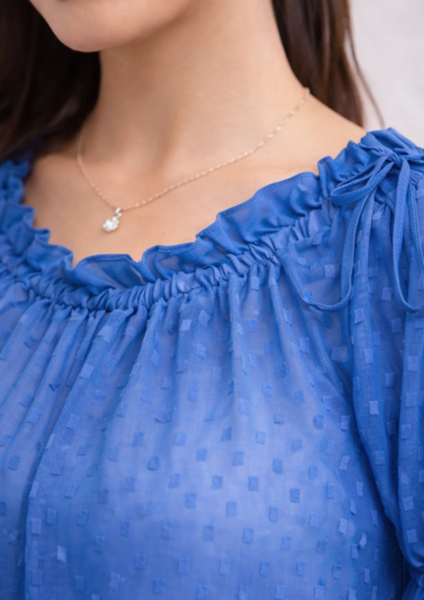 chiffon Top in Sapphire blue