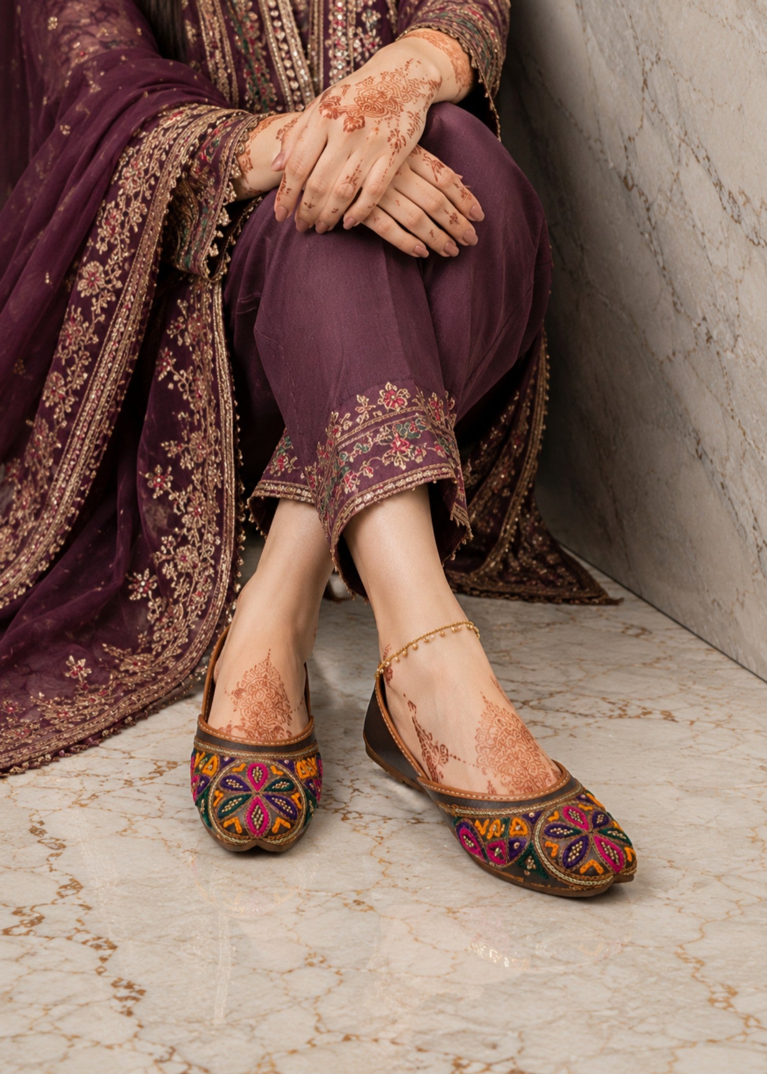 Khussa in Multi by - High Quality Women Khussa SAA4359