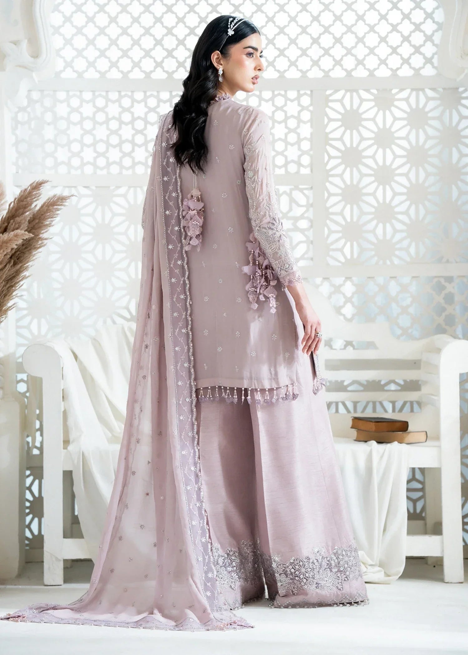 georgette chiffon Kurta Set in Lilac