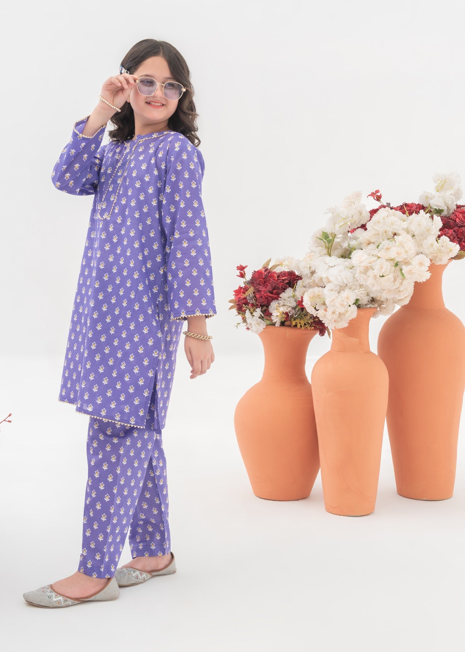 Co Ord Sets in Off-white, purple mountain majesty